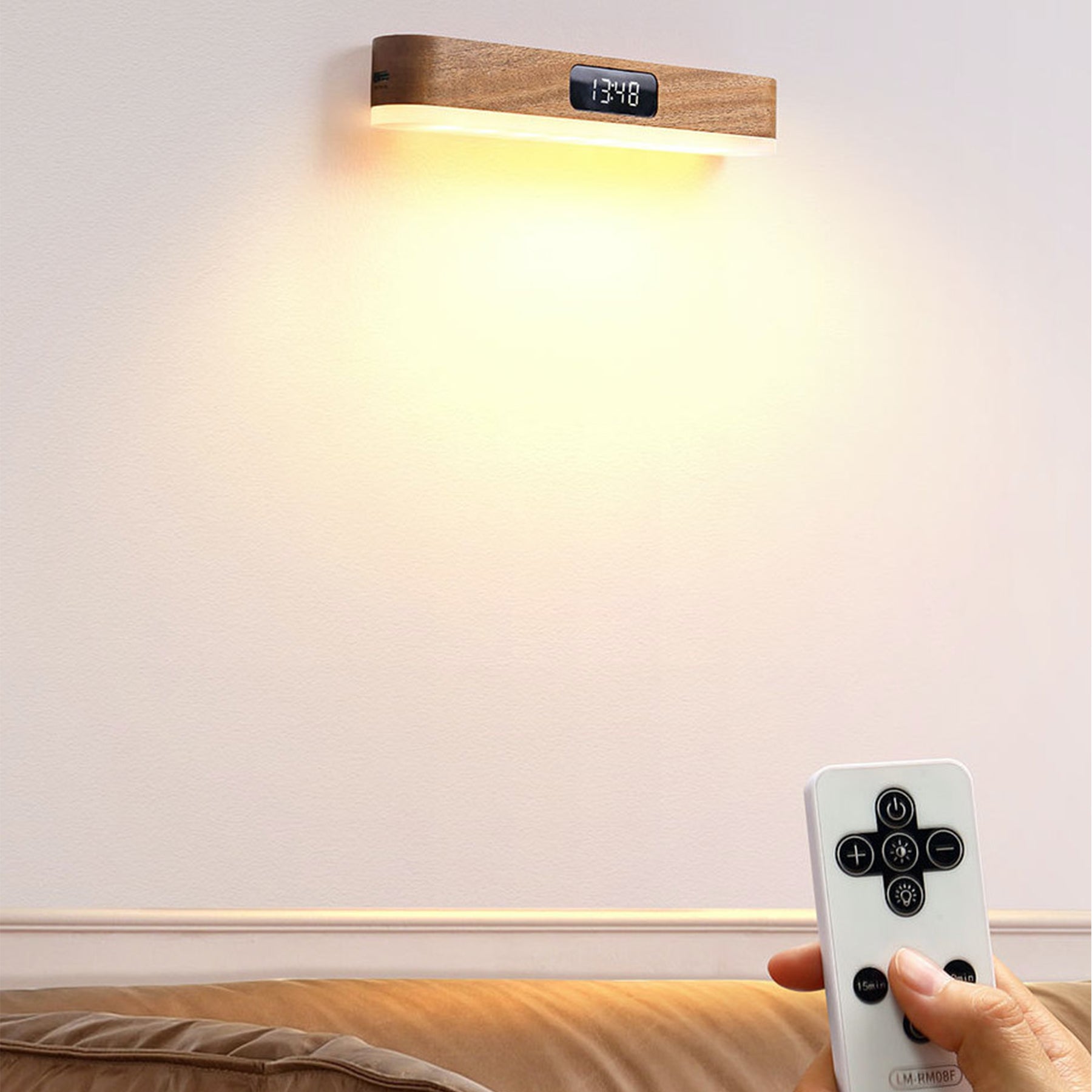 Wood Remote Control Timing Clock Led Light Lamp