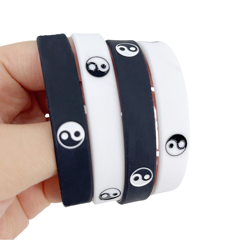 Black And White Silicone Bracelet