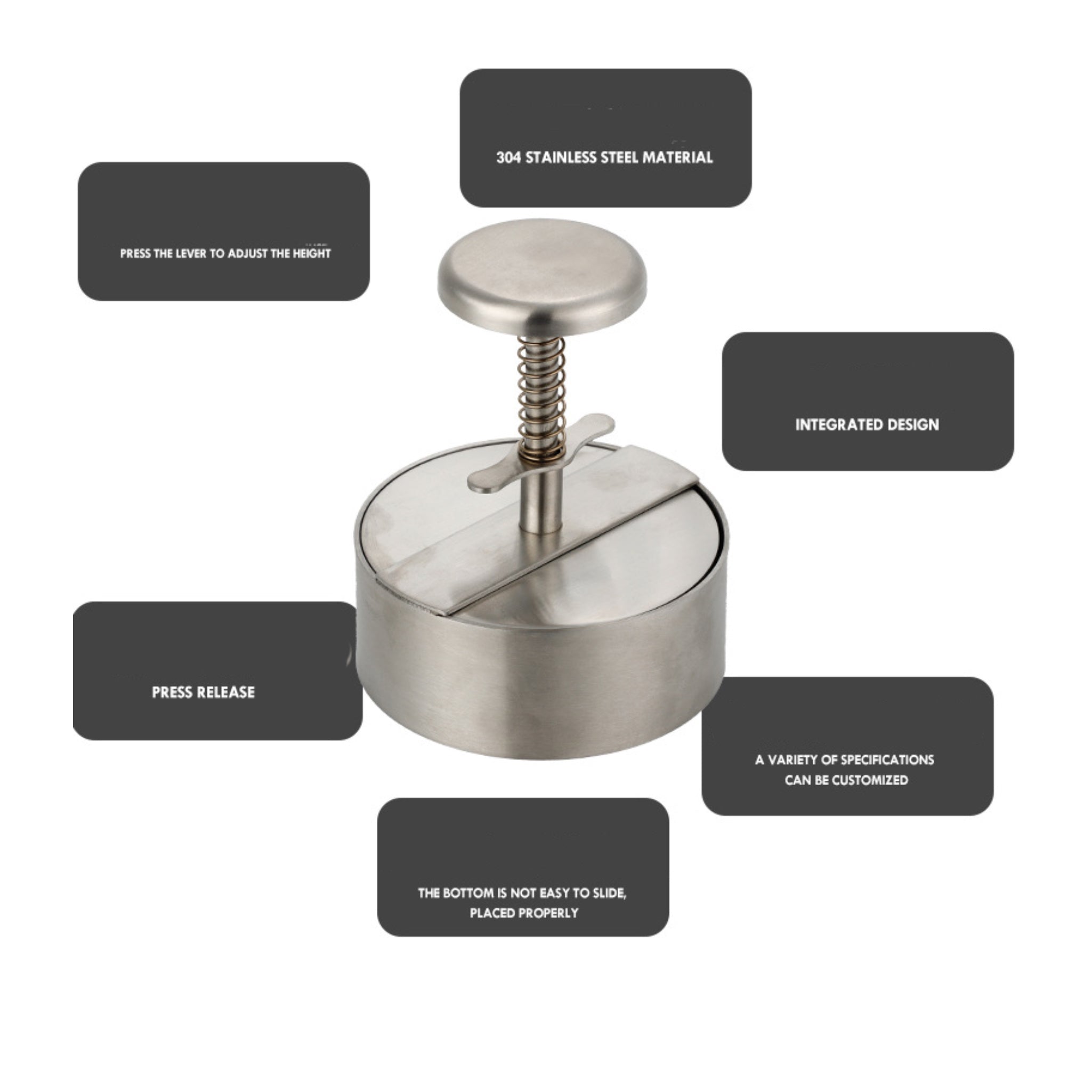 Stainless Steel Hamburger Meat Press