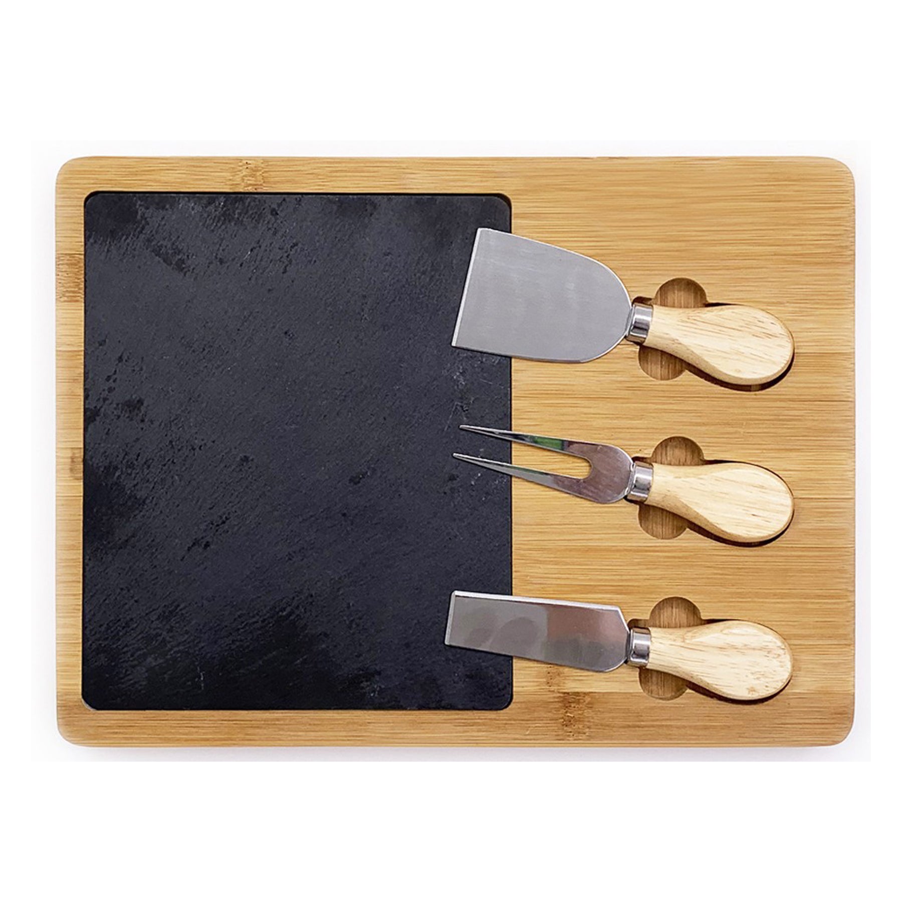 Slate Rectangle Cheese Set With Three Tools