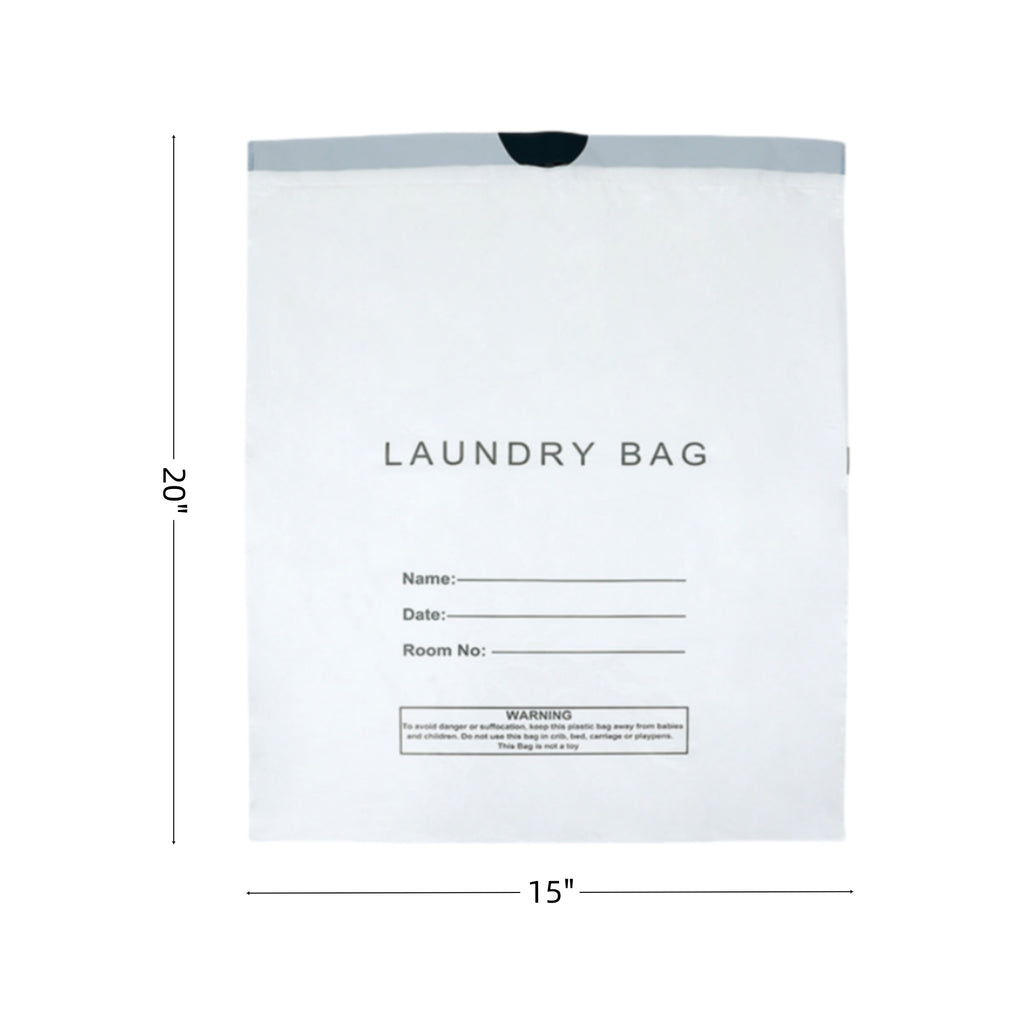 Drawstring White Travel Laundry Bag