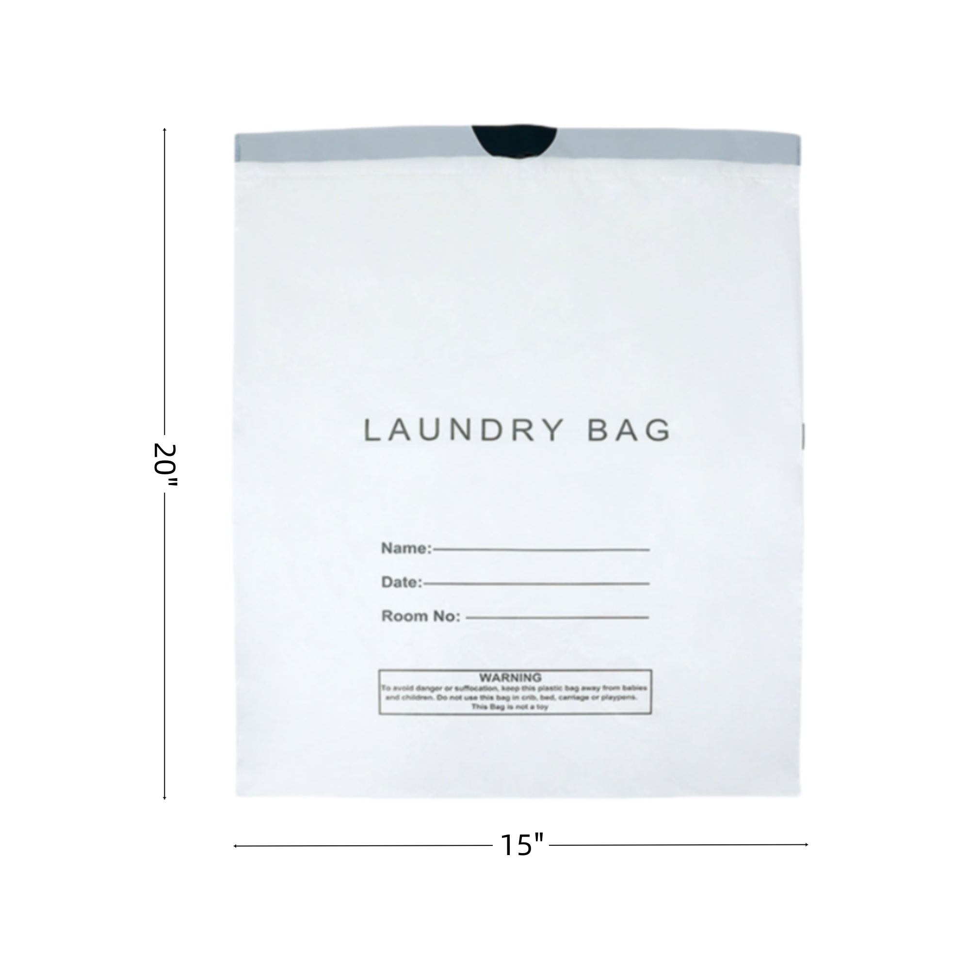 Drawstring White Travel Laundry Bag