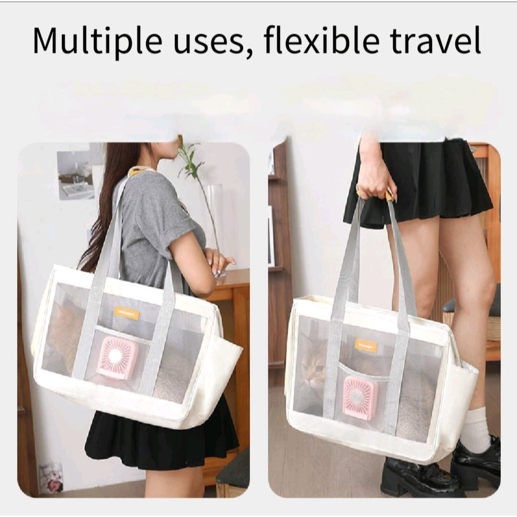 Mesh Pet Carrier Portable Shoulder Handheld Cat Bed