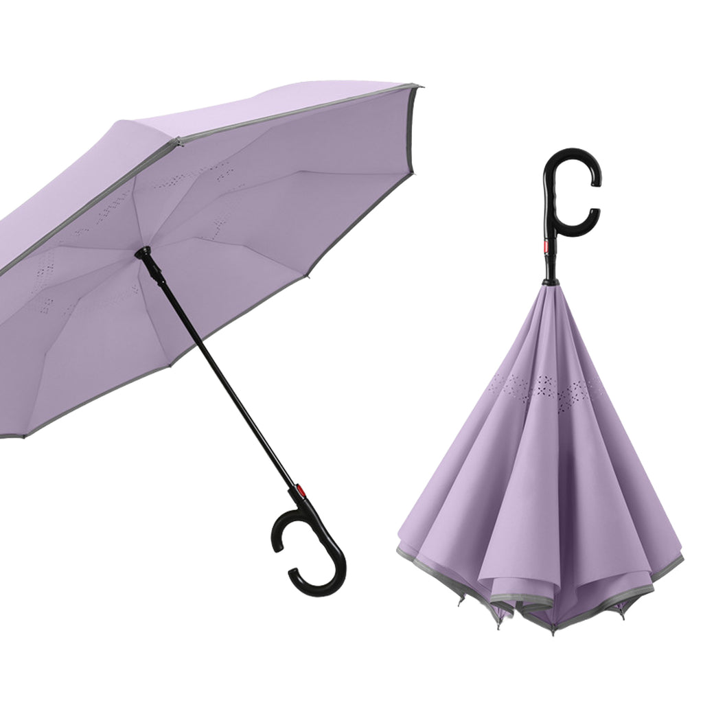 German-Style C-Handle Auto Reverse Double-Layer Umbrella