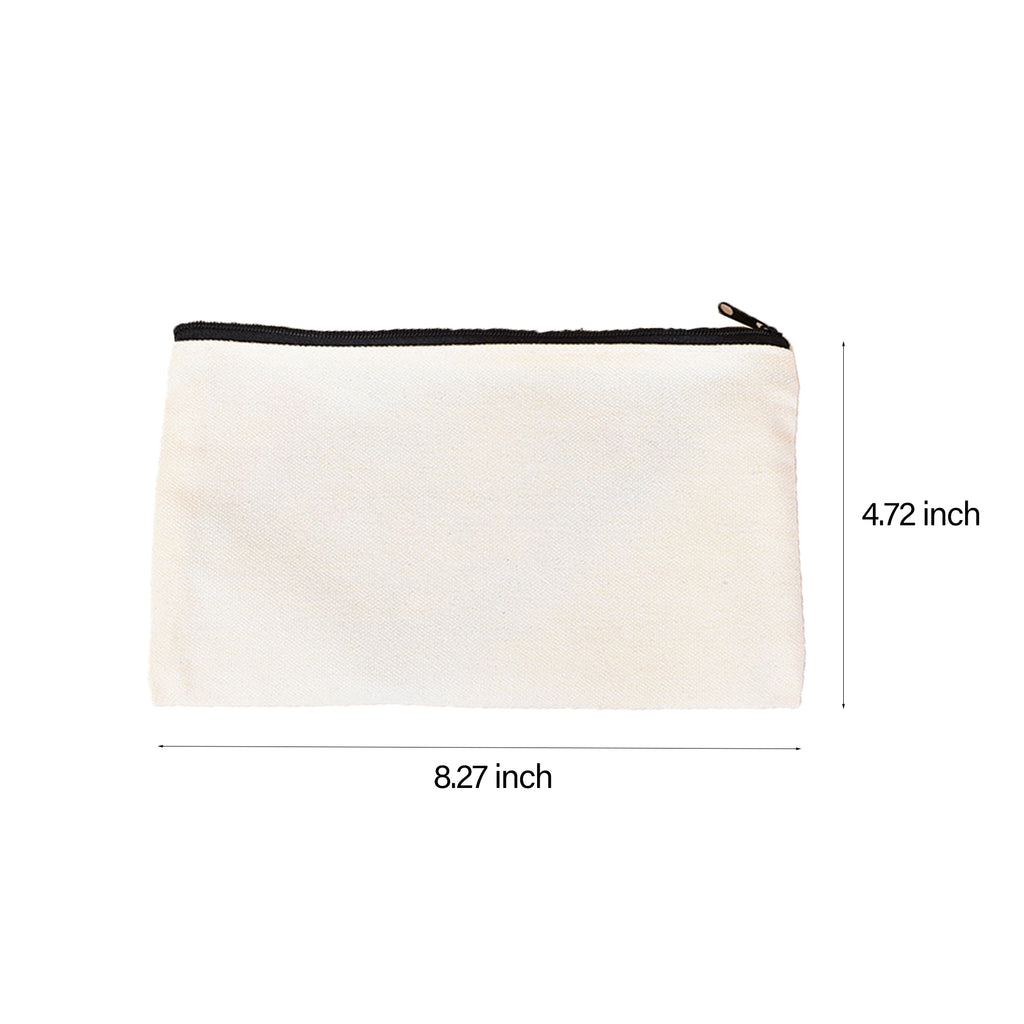 Zipper Blank Canvas Bag Pencil Pouch