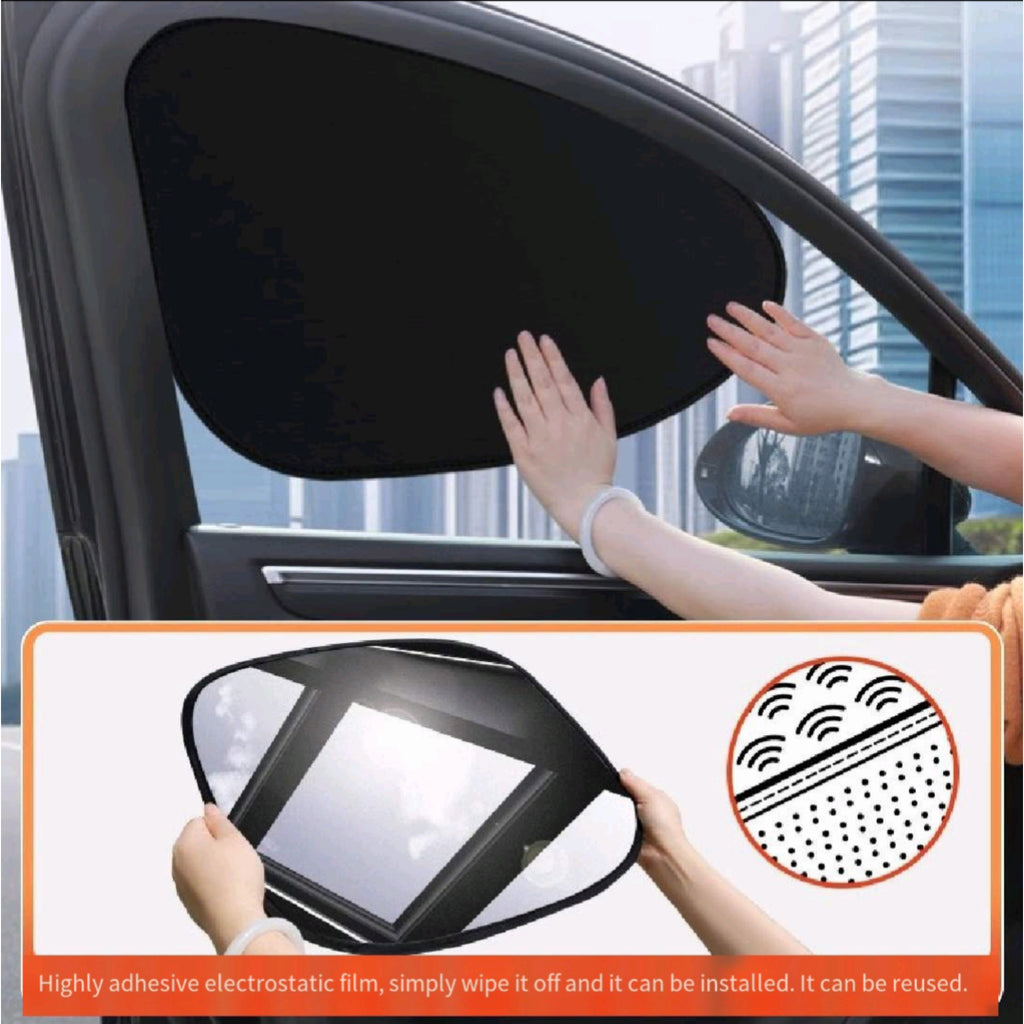 Car Static Cling Sun Shade Arc Clear Mirror Universal