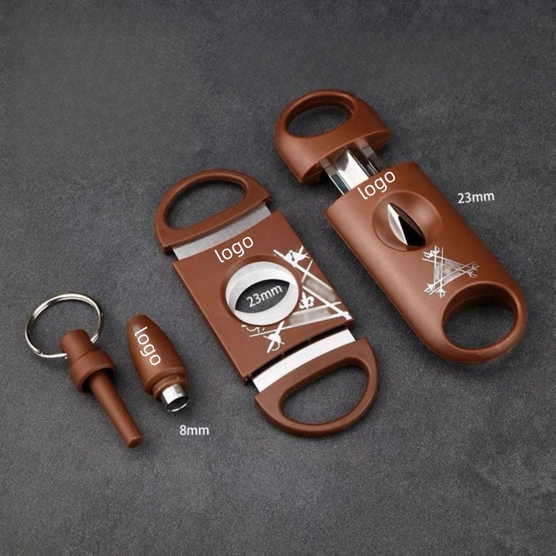 3 Pieces Portable Guillotine Cigar Cutter Set
