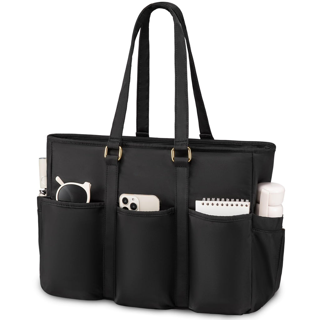 Teacher Tote Laptop Bag Large Cup Holder Multi Pocket Purse