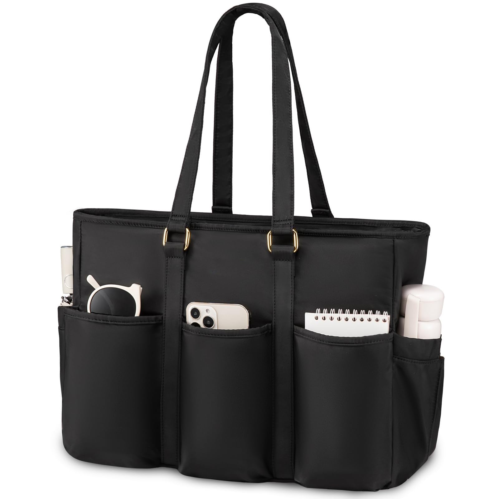 Teacher Tote Laptop Bag Large Cup Holder Multi Pocket Purse