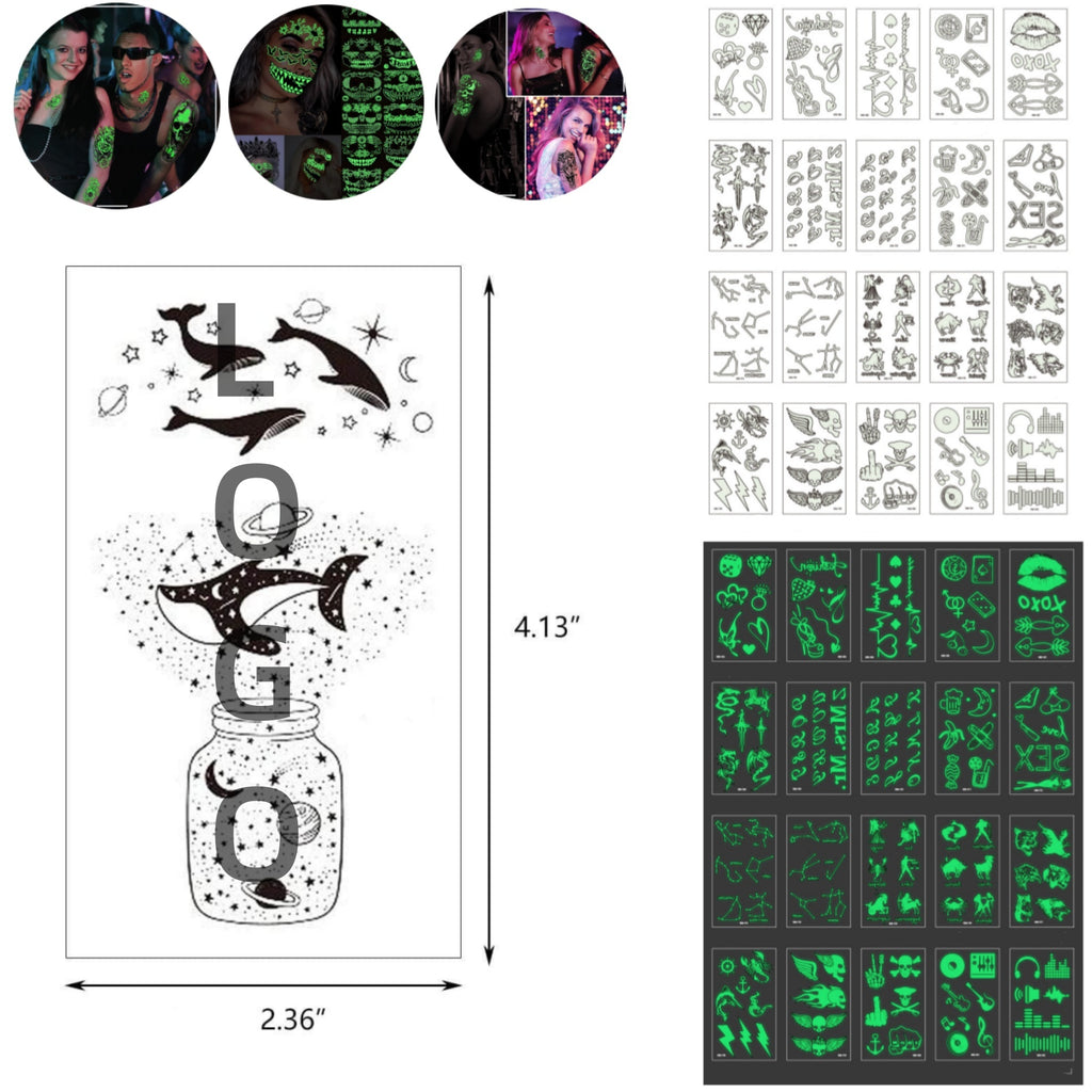 Festival Carnival Party Fluorescent Cool Tattoo Stickers