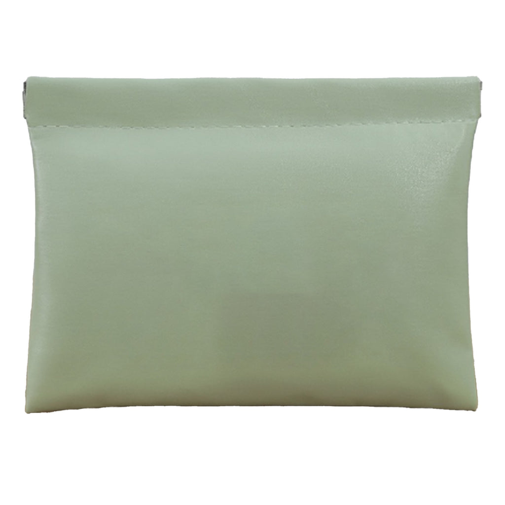 PU Leather Snap Storage Pouch Spring Closure Organizer Bag