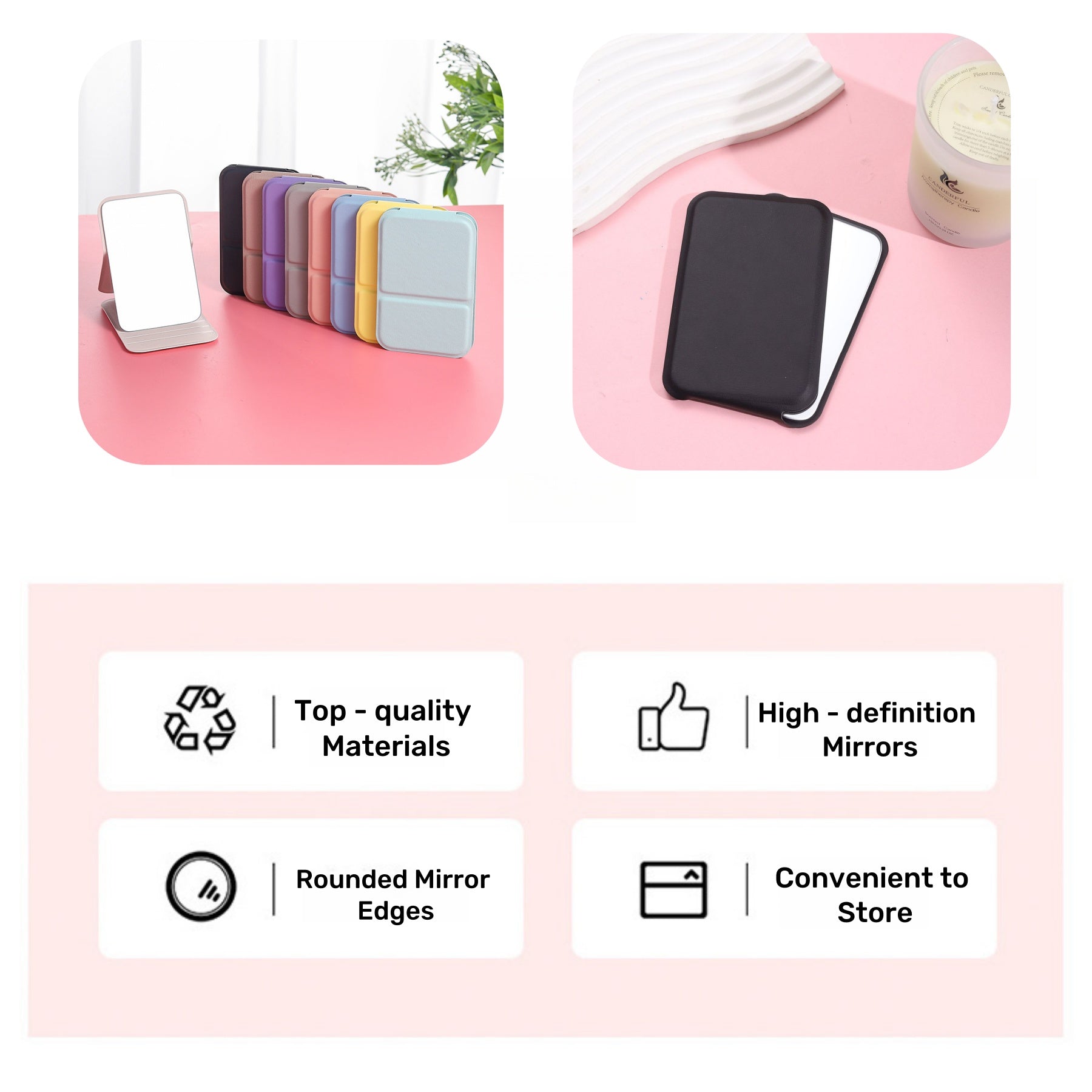 Foldable And Portable Makeup Mirror