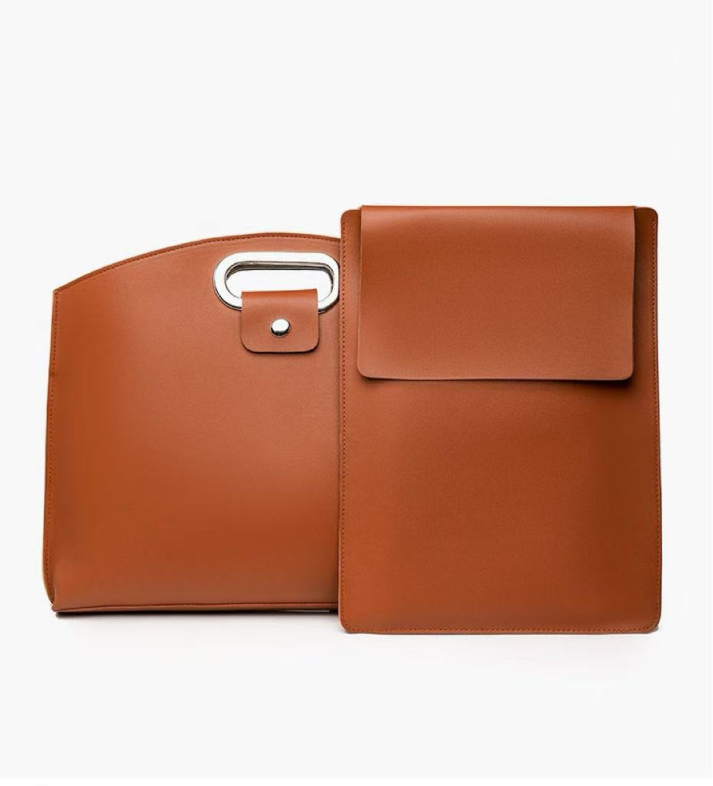 Simple Leather Business Bag (With 1 Inner Compartment Bag)