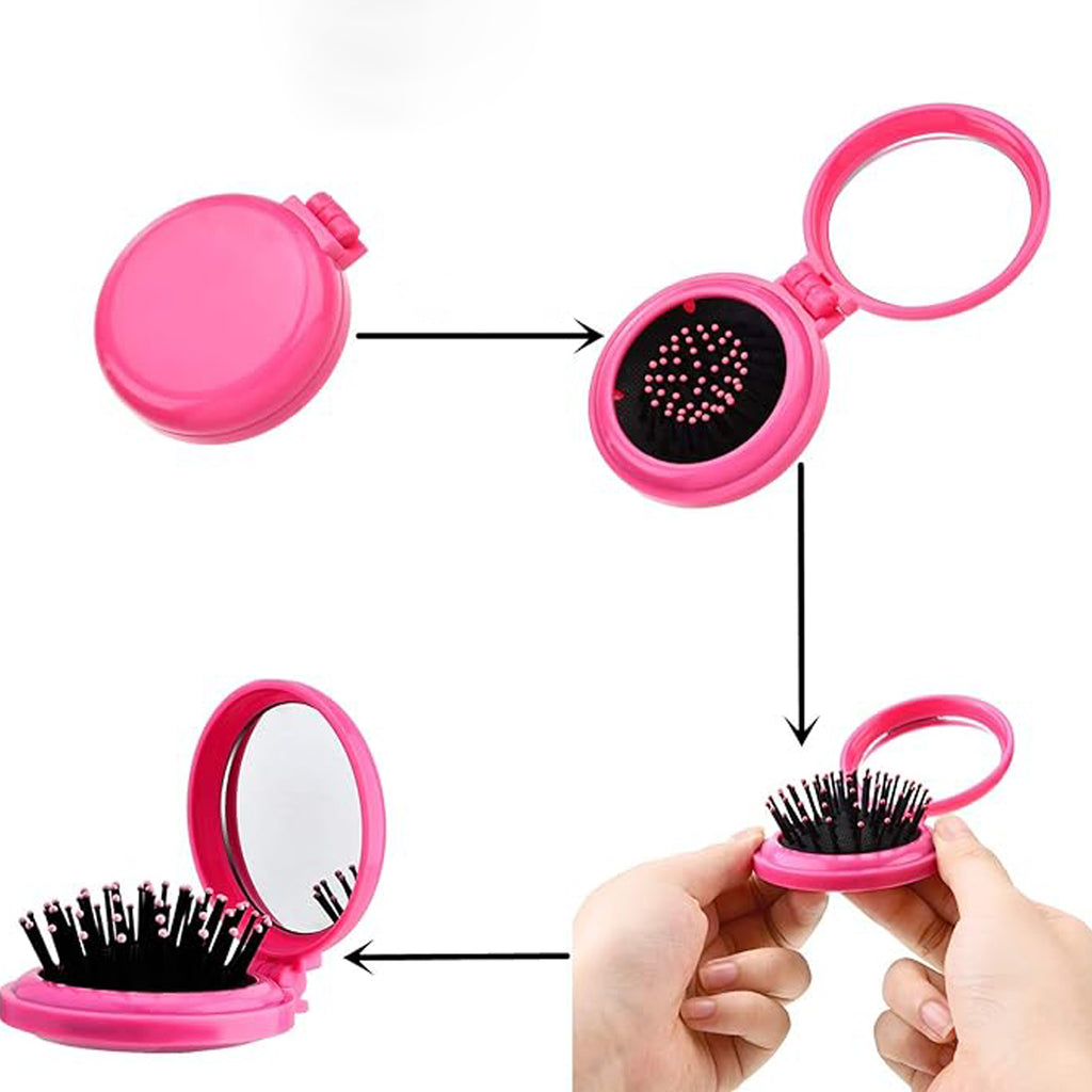 Travel Hair Brush With Mirror