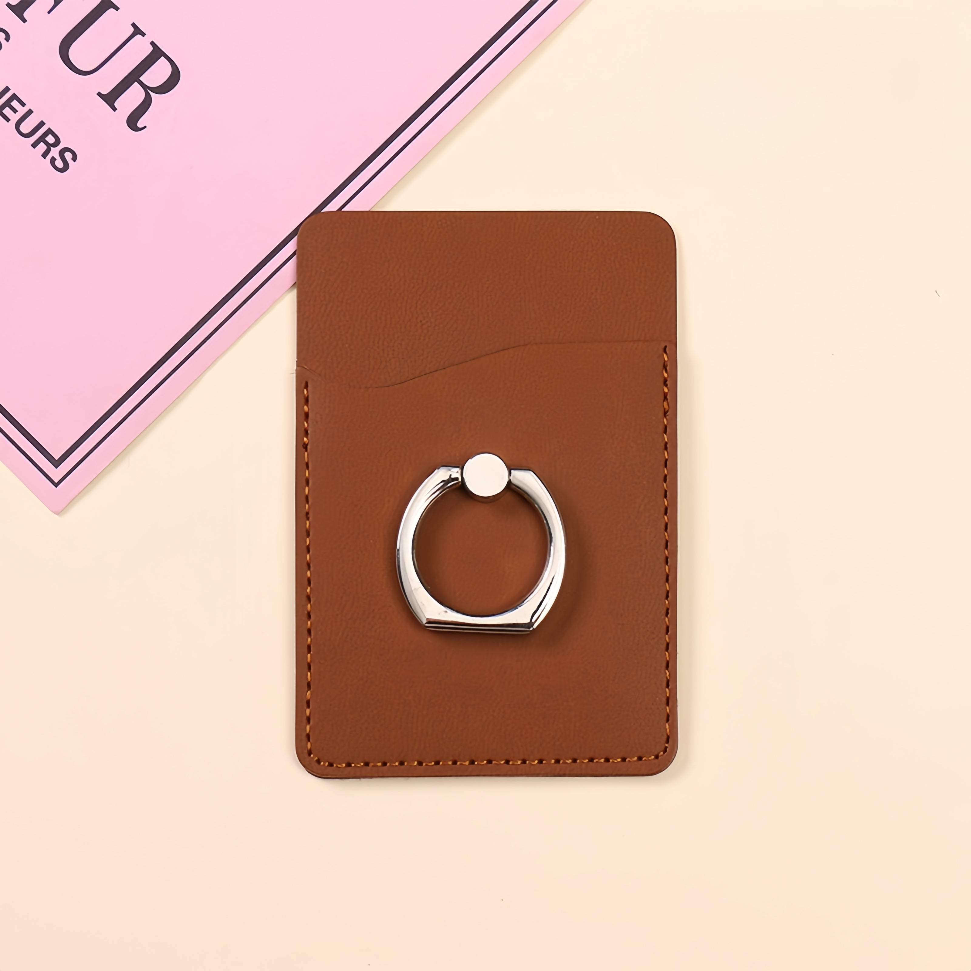 Phone Pu Leather Wallet With Ring Stand