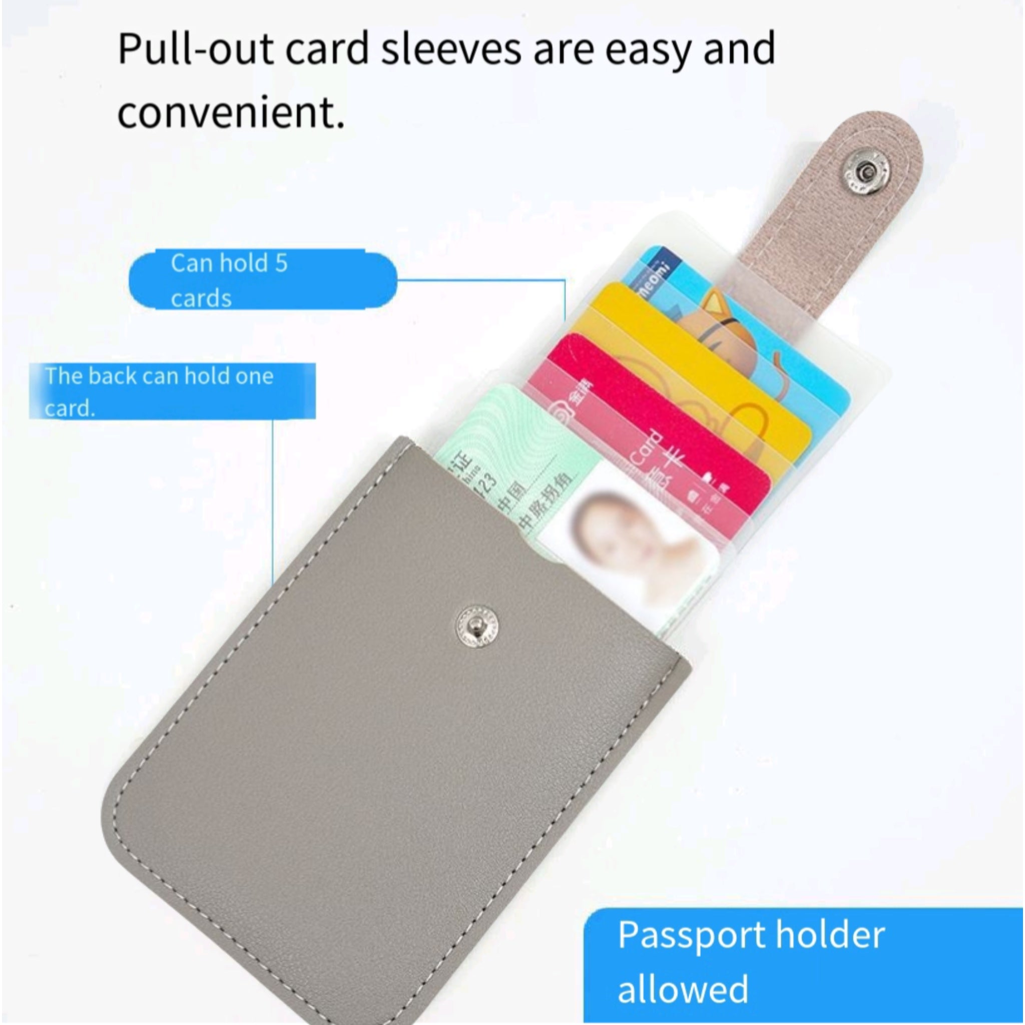 Faux Leather Pull Out Multi Slot Commute Card Holder