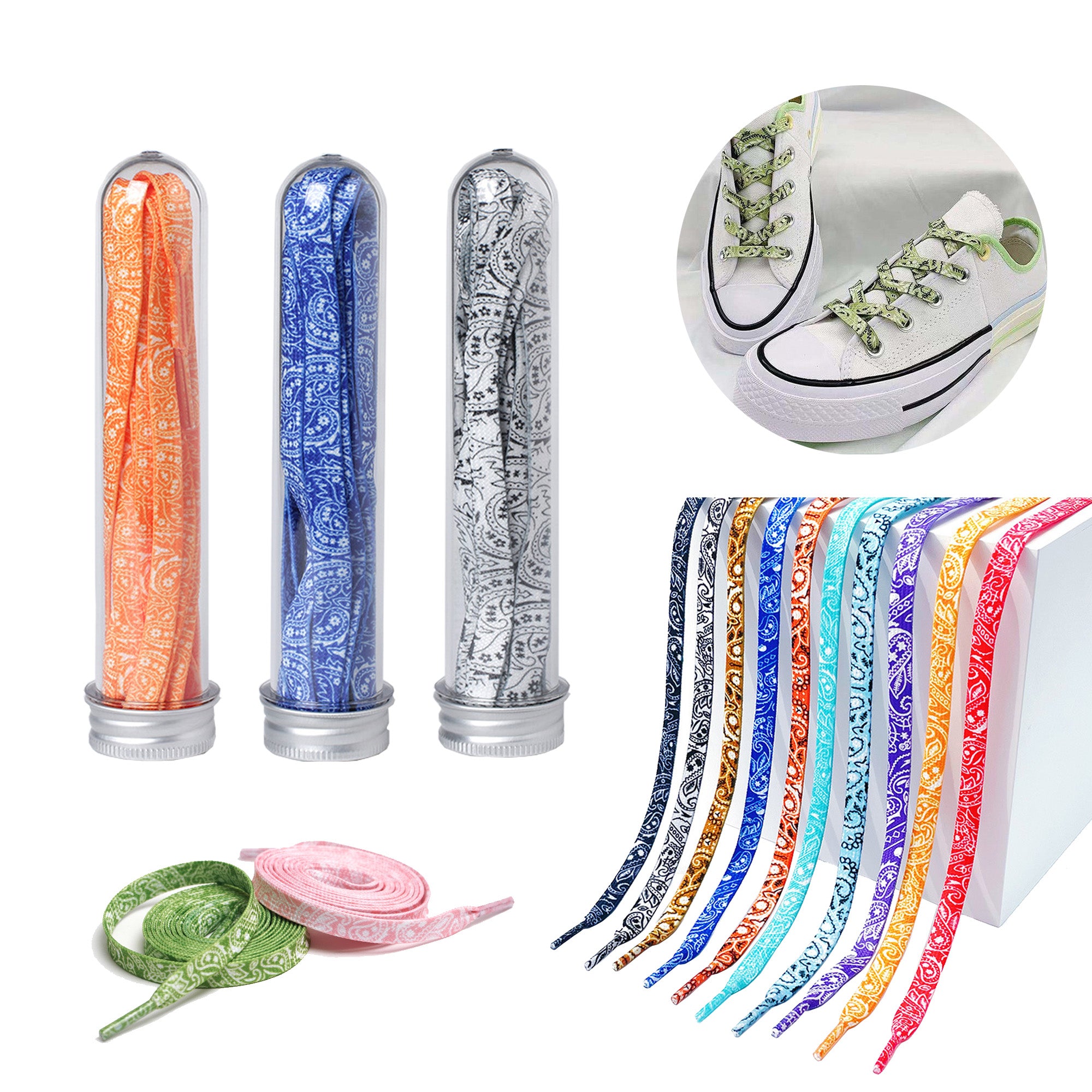 Replacement Flat Shoelaces With Tube