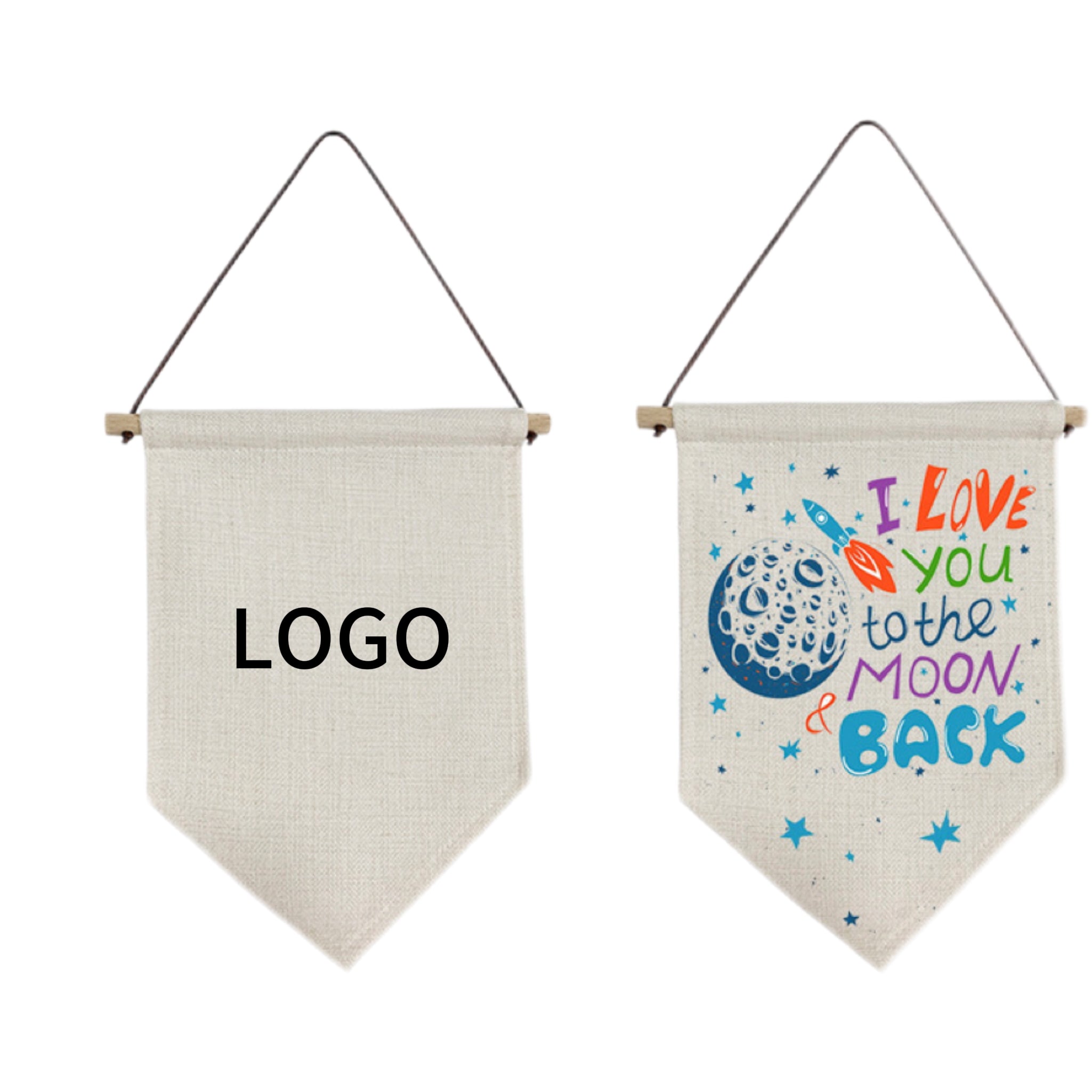 Customizable Linen Pennant Flag