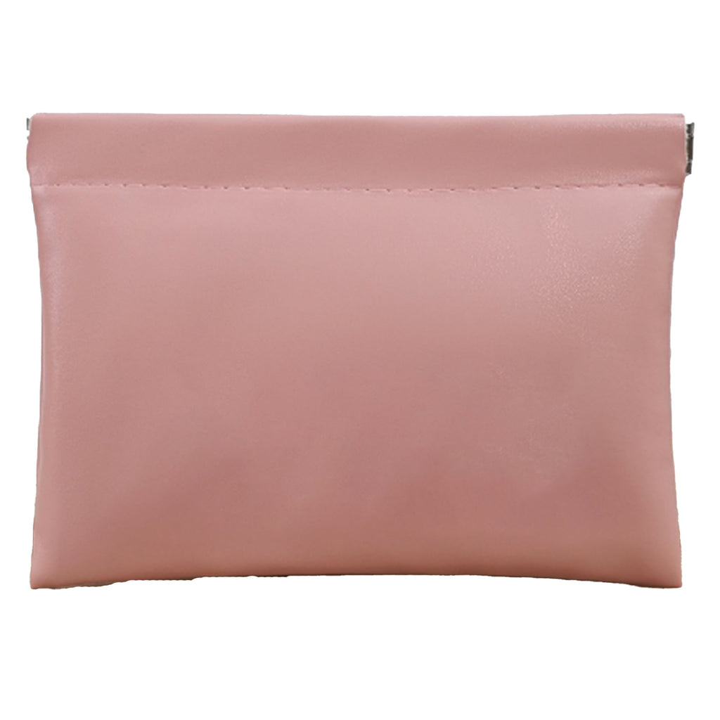 PU Leather Snap Storage Pouch Spring Closure Organizer Bag