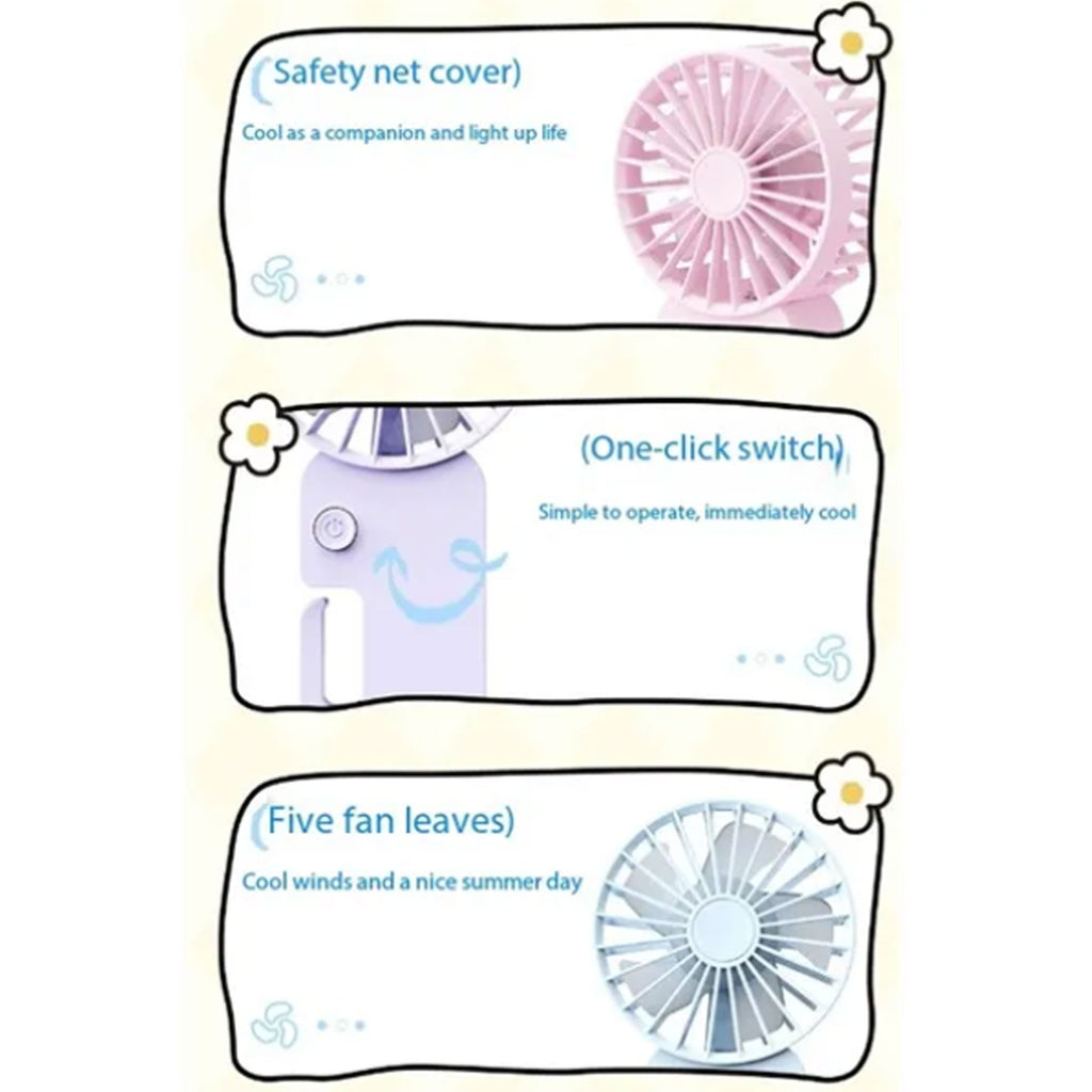 Portable Handheld Fan With Hook