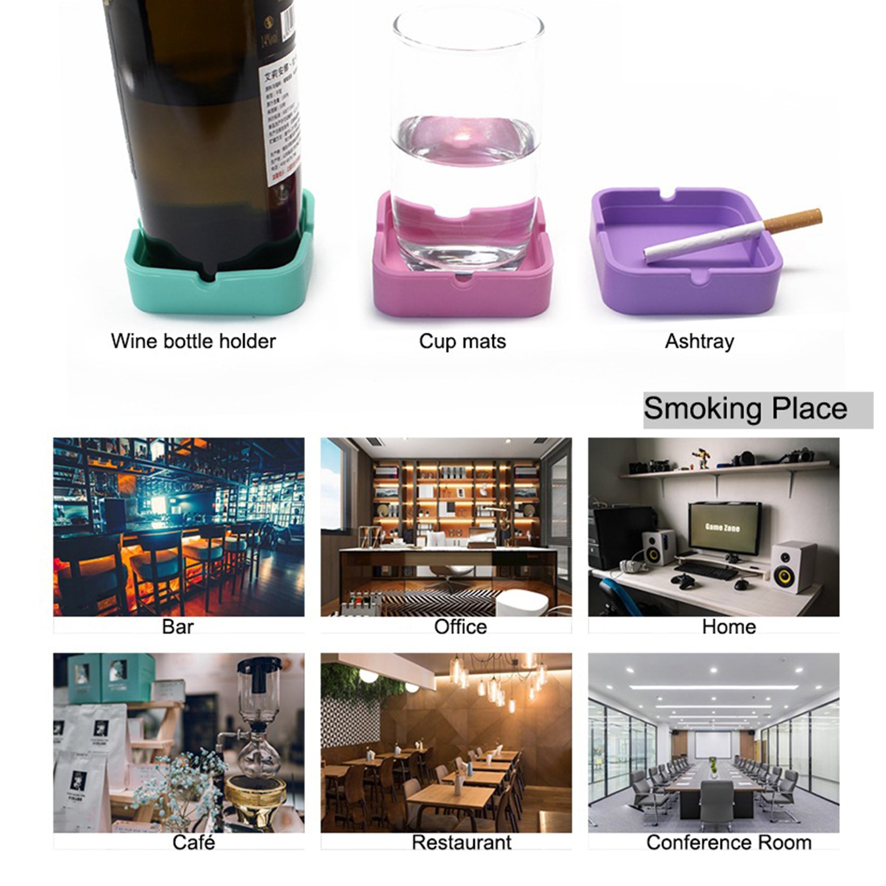 Square Silicone Ashtray