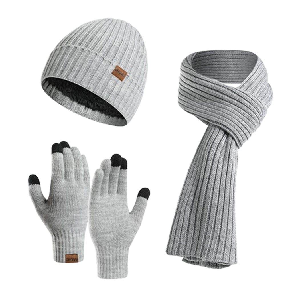 Knit Hat Scarf Gloves Set