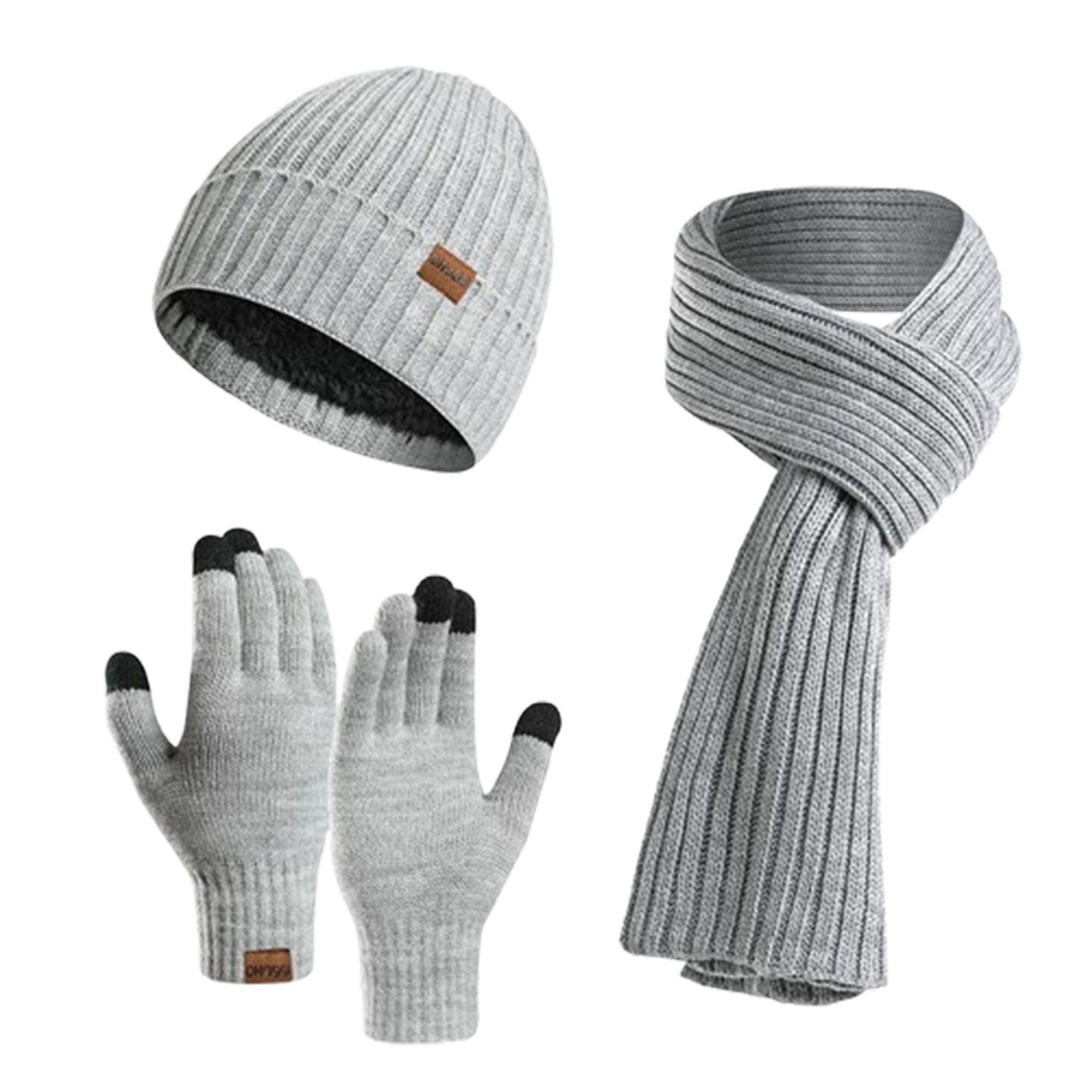 Knit Hat Scarf Gloves Set
