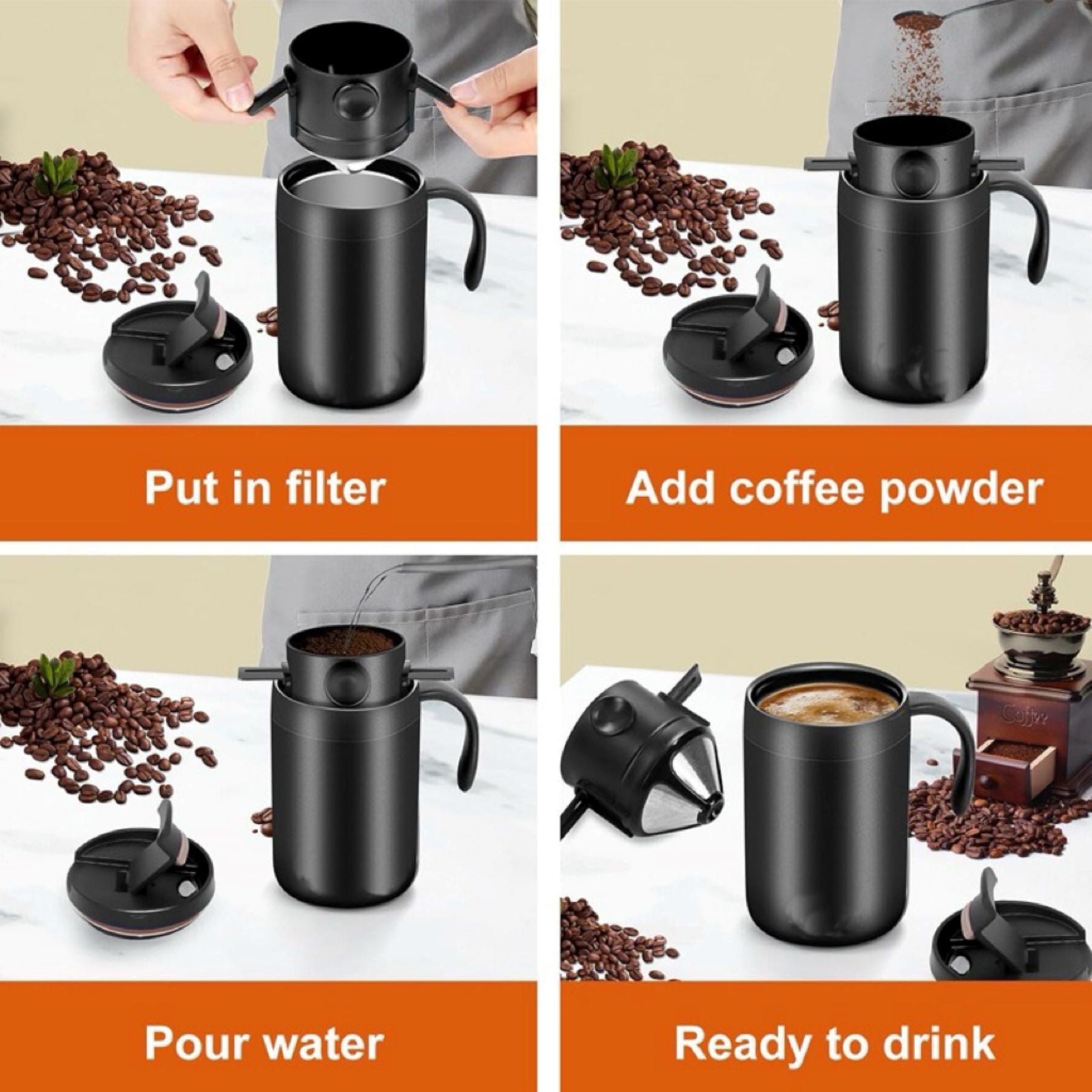 17 Oz Portable Coffee Brewing Set