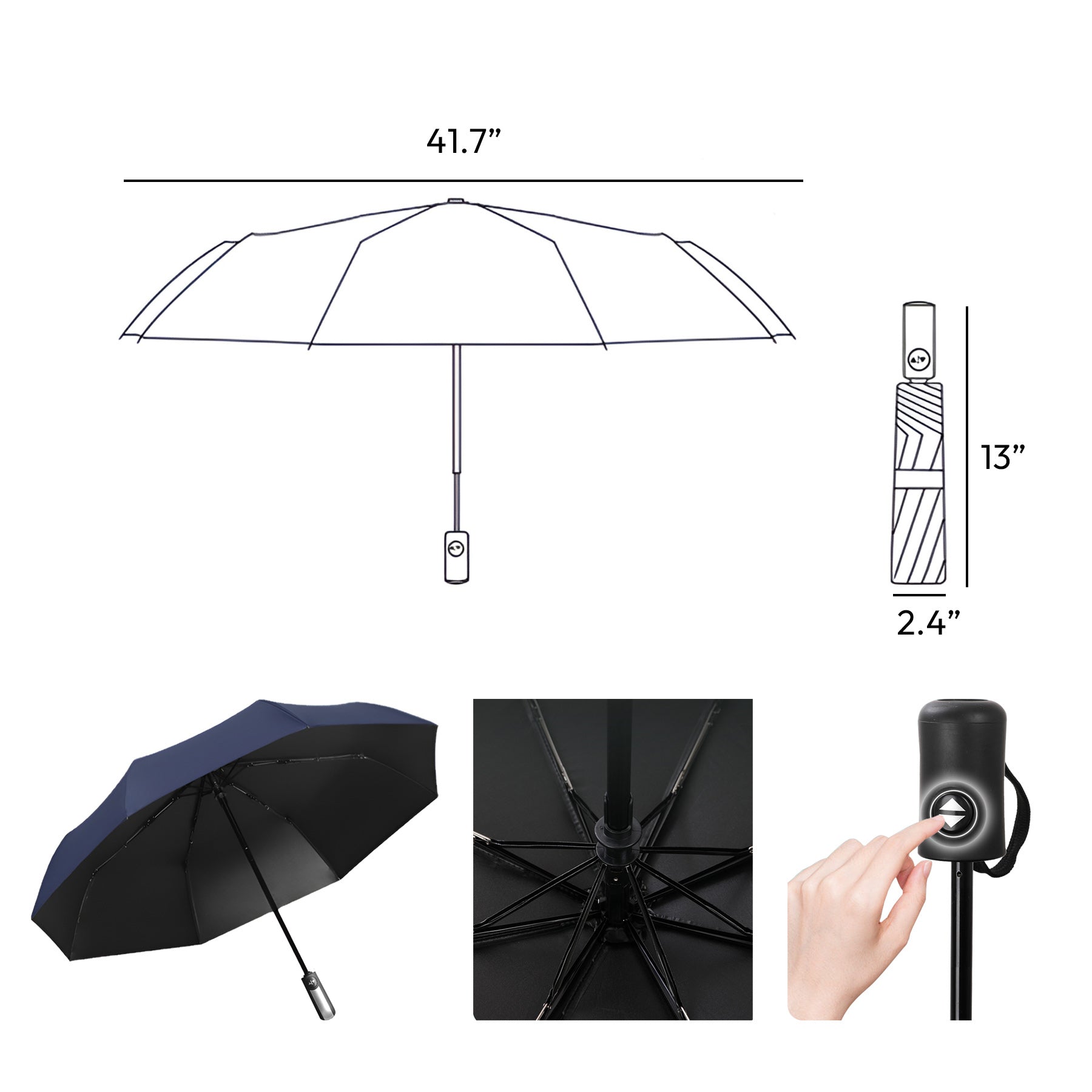Windproof 10-Rib Umbrella