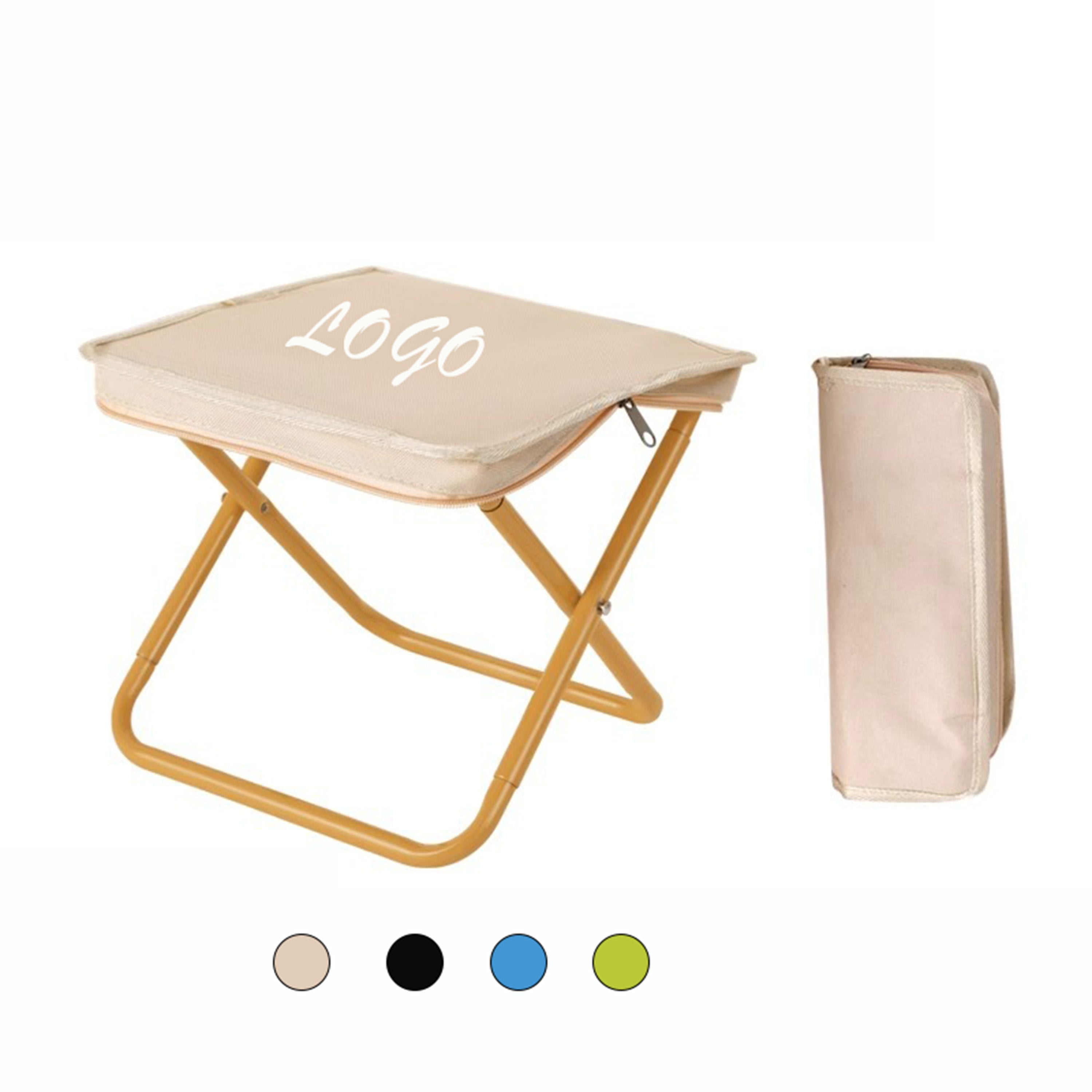 Portable Folding Stool With Zipper Storage