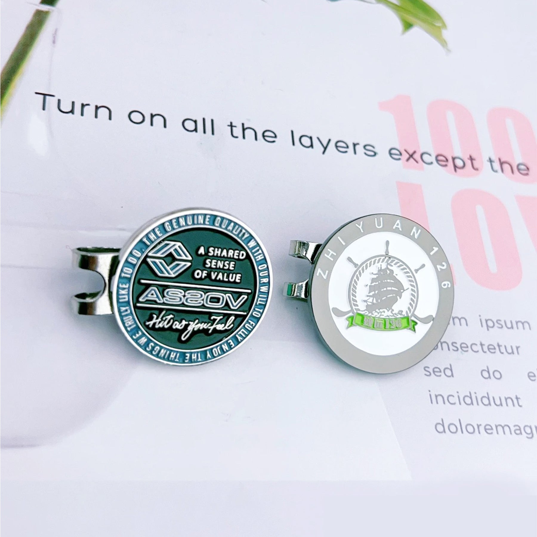 Customizable Magnetic Cap Clip For Golf Ball Marker