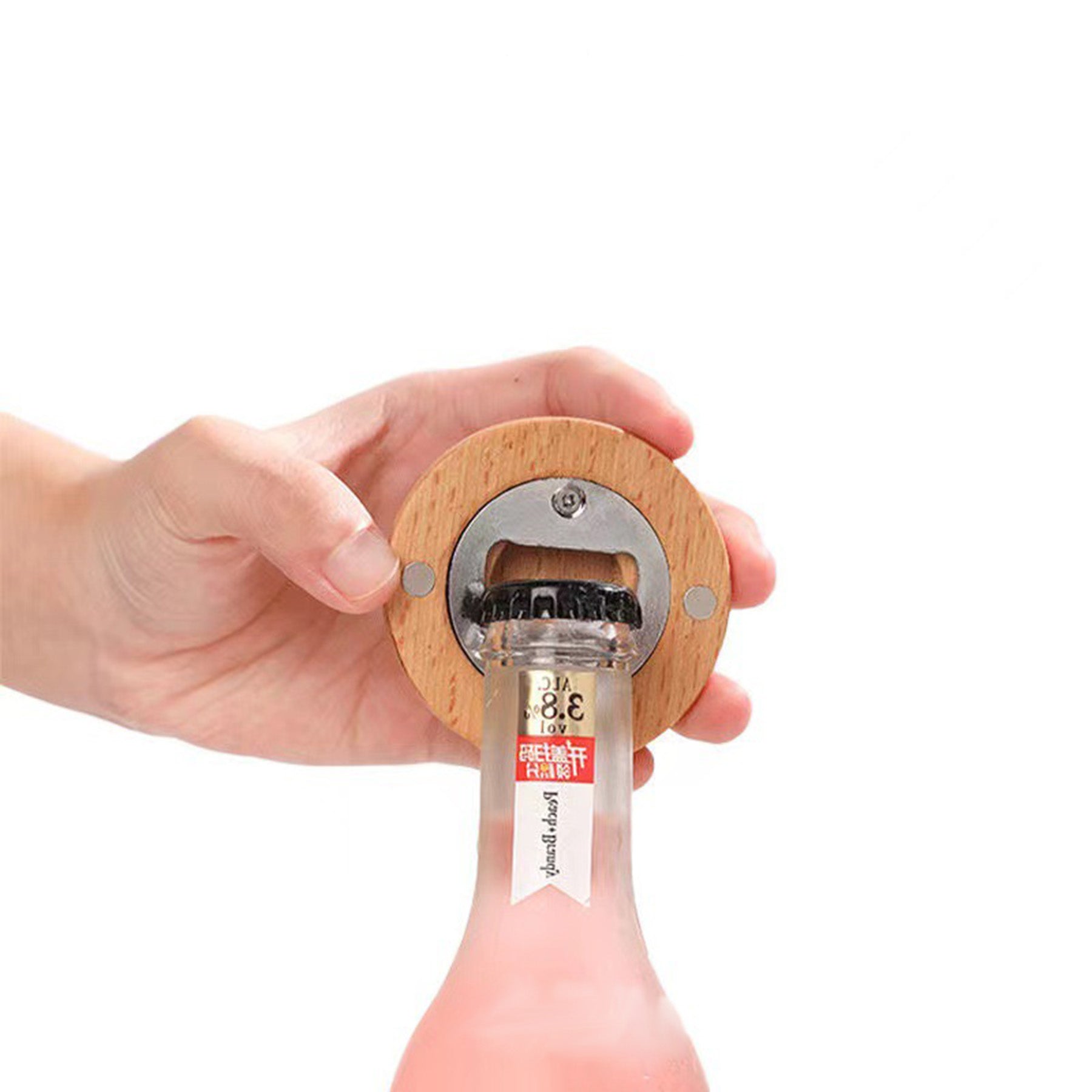 Wooden Round Beer Opener