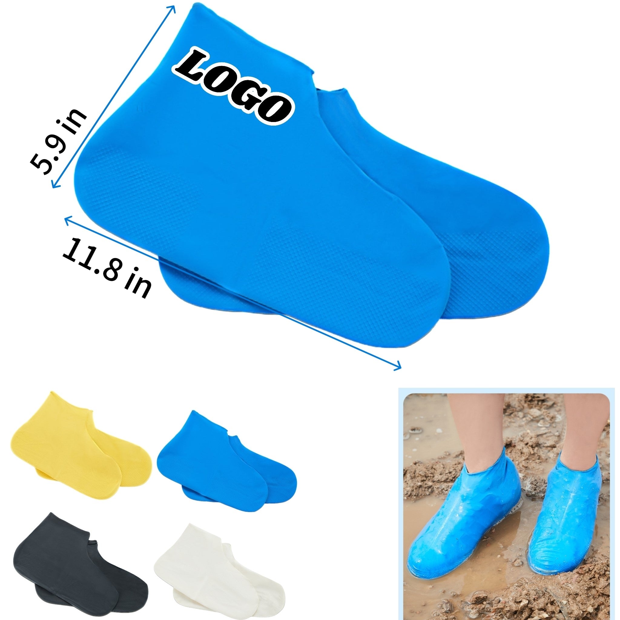 Portable Stretch Stay On Waterproof Rain Overshoes Non slip