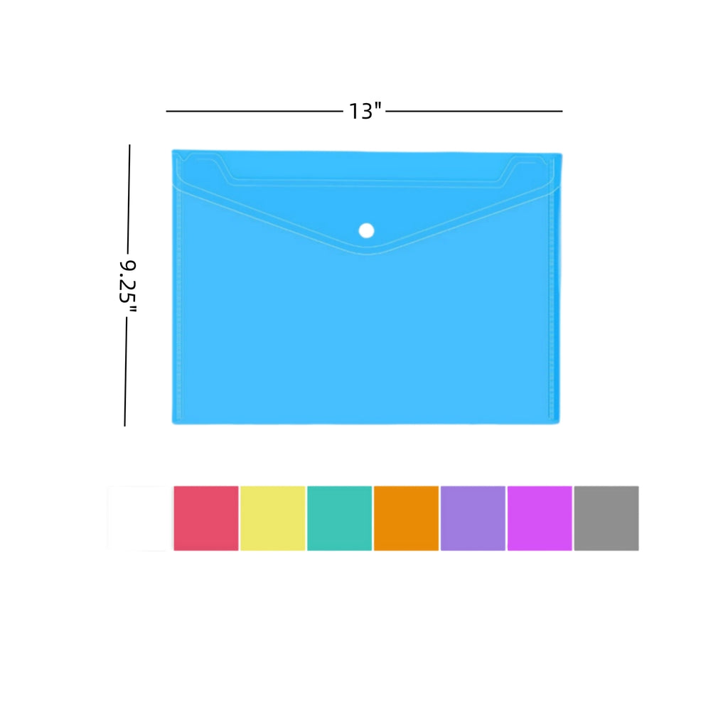 Pp Material Snap Button Labeled Transparent Waterproof Multifunctional Document Storage Bag