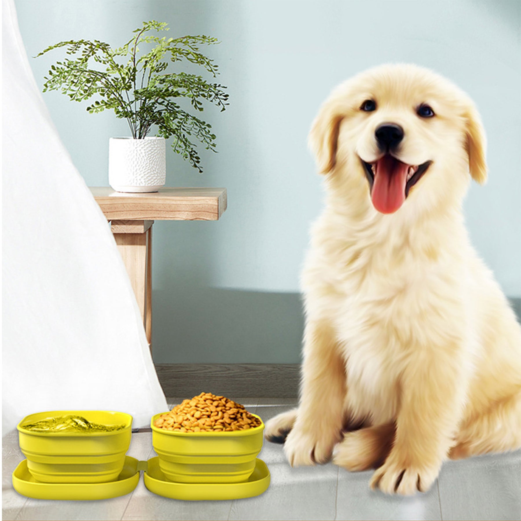 12 Oz Folding Silicone Pet Bowl With Bag