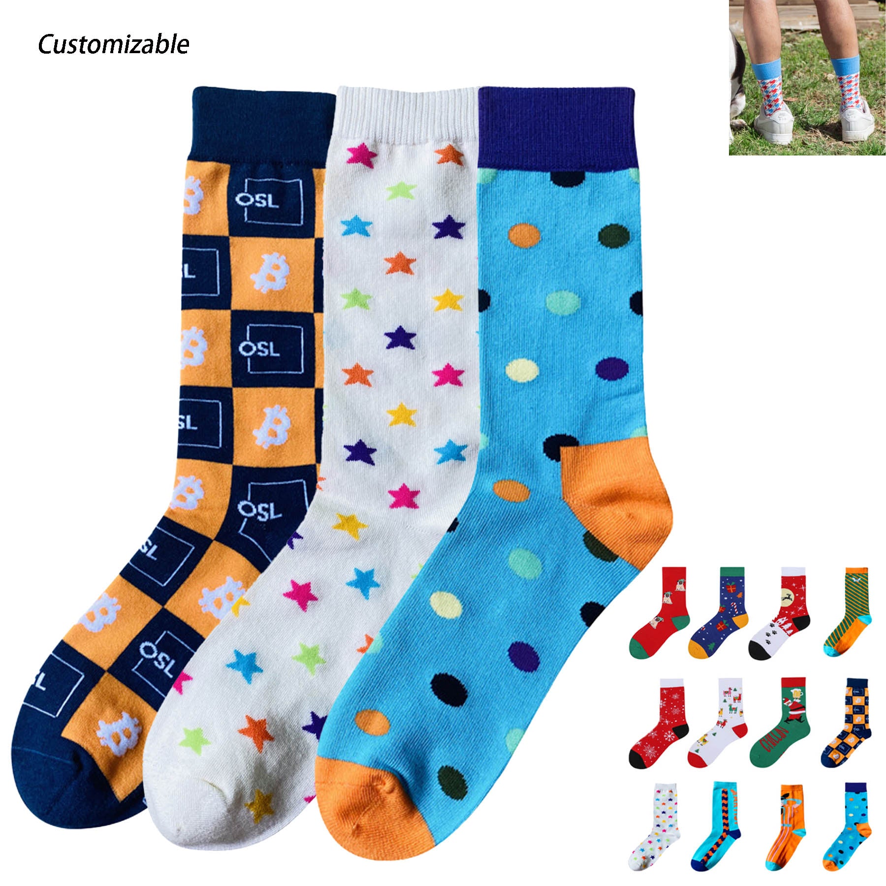 Custom Knit Jacquard Socks