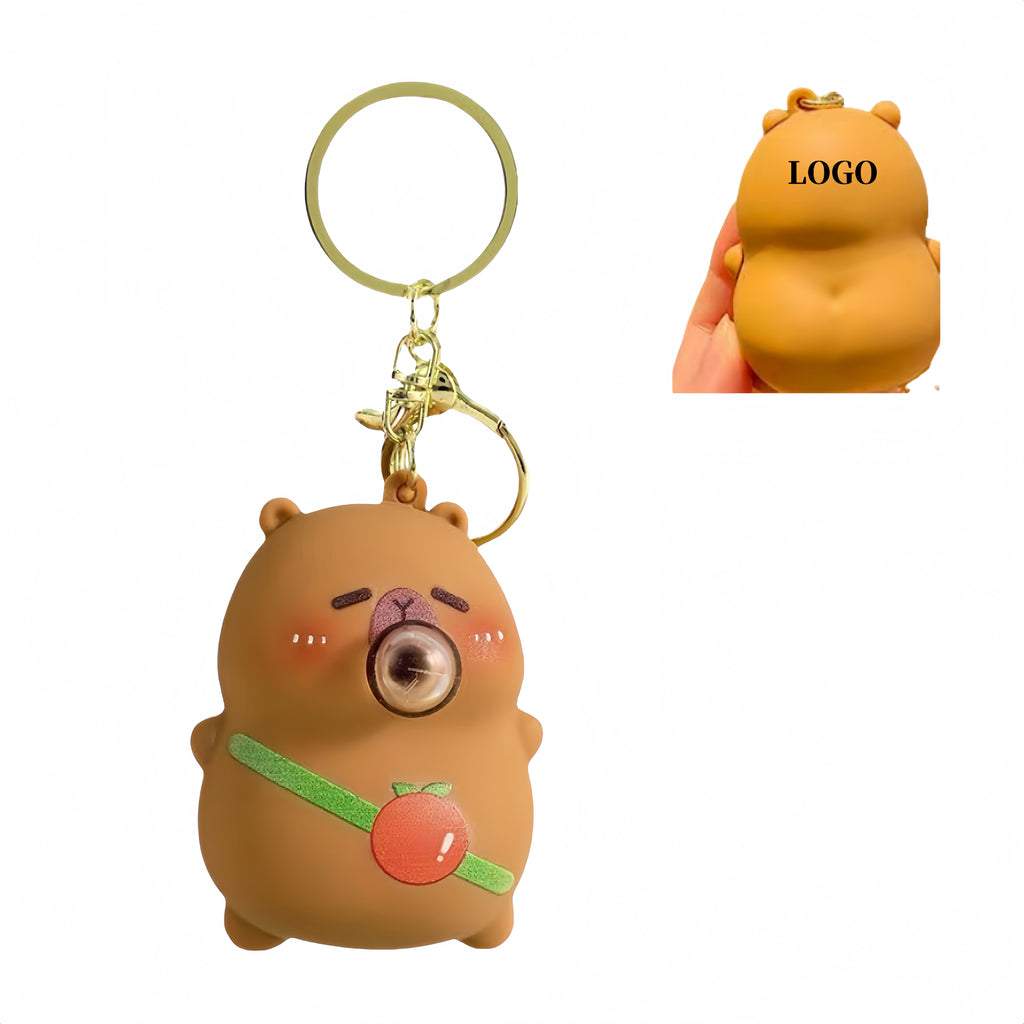 Little Bear Bubble Blowing Squishy Keychain