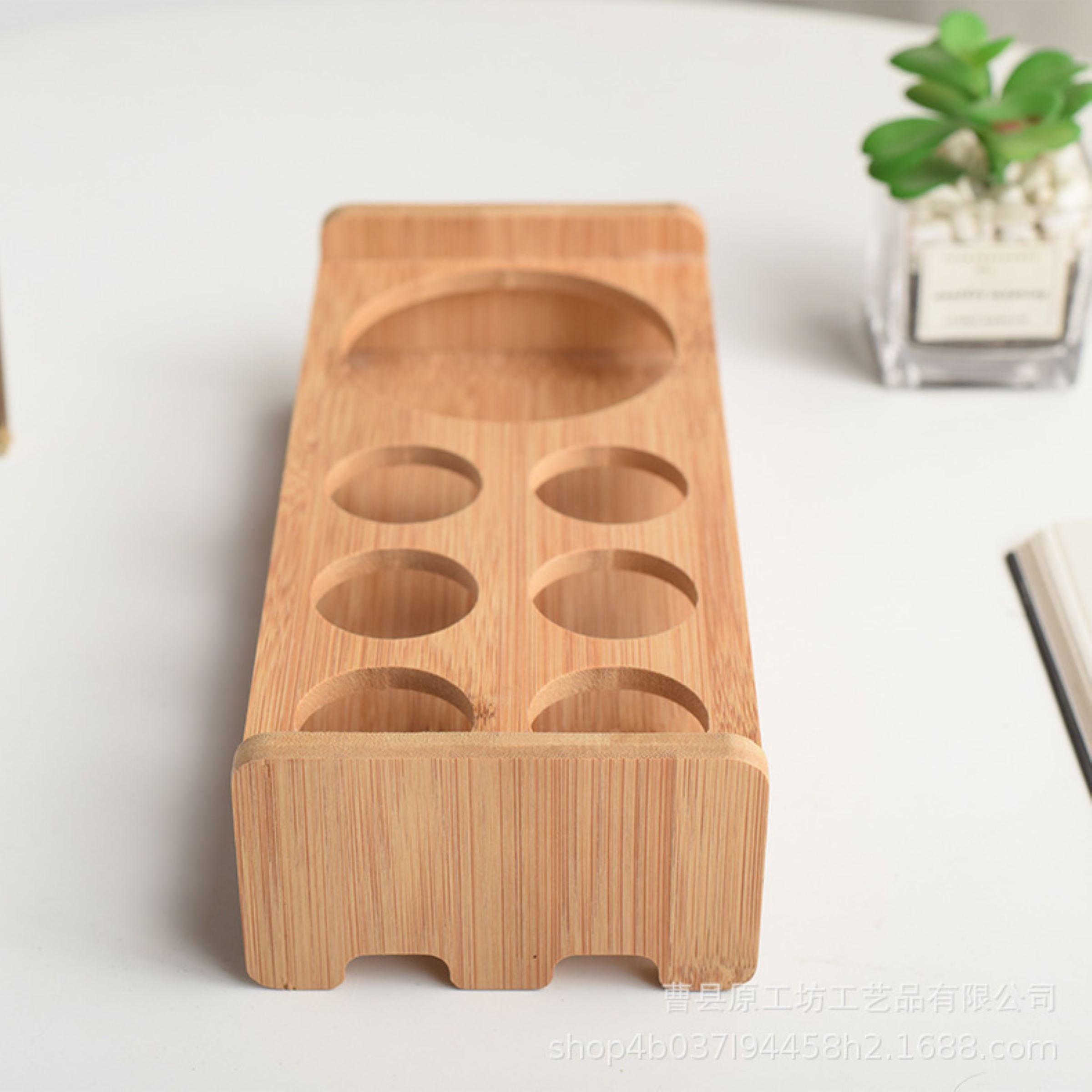 Rustic Wooden Desktop Wine Bottle Holder