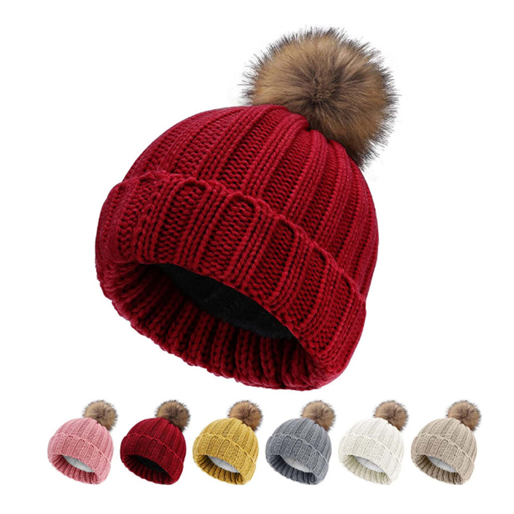 Wool Knitted Acrylic Hat Solid Color