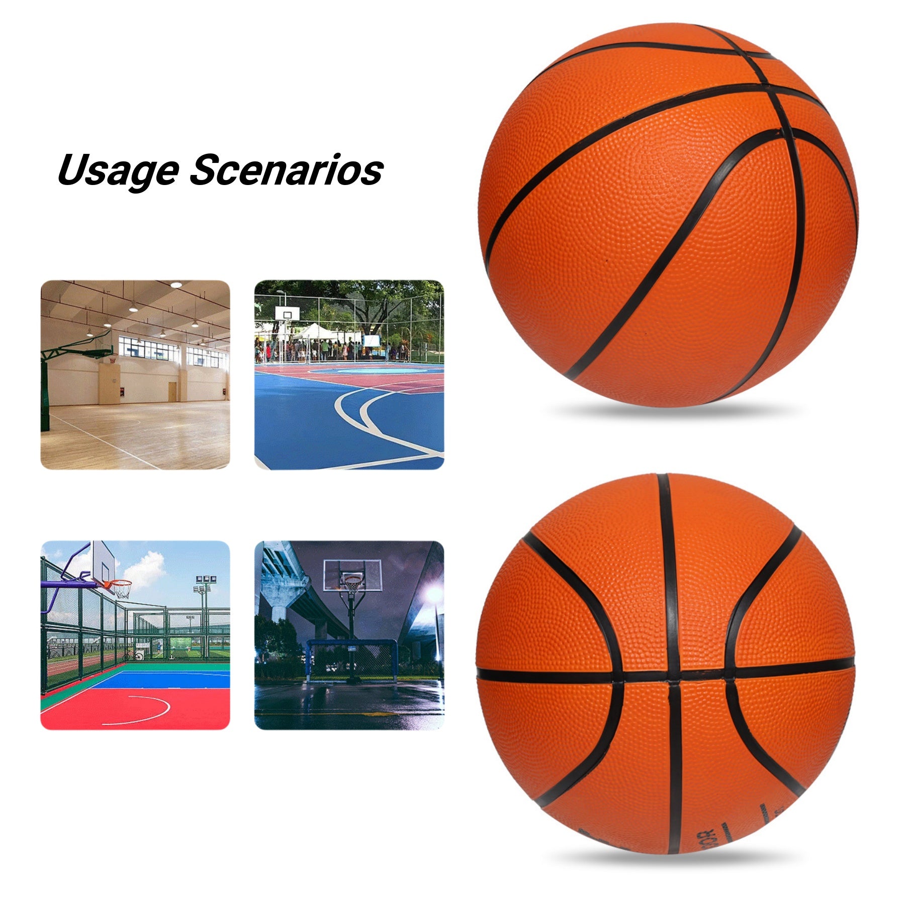 Size 7 Wear-Resistant Rubber Basketball