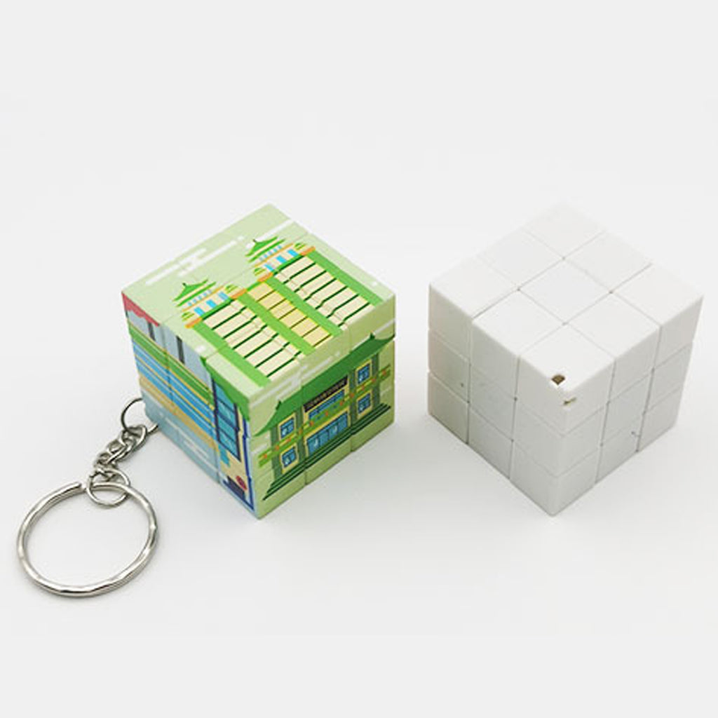 Custom Third-Order Puzzle Cube With Keychain