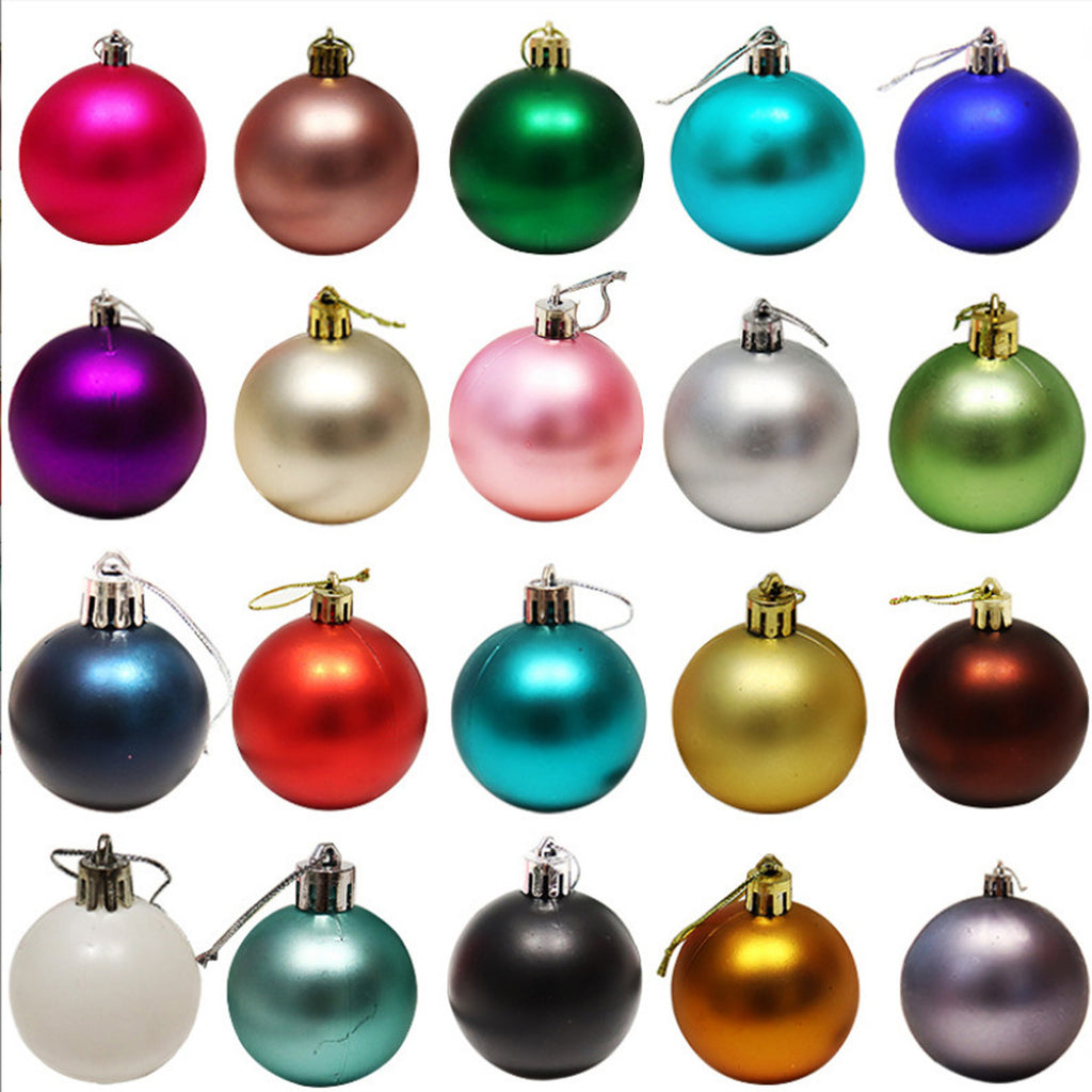 Plastic Colorful Hanging Matte Plating Christmas Balls