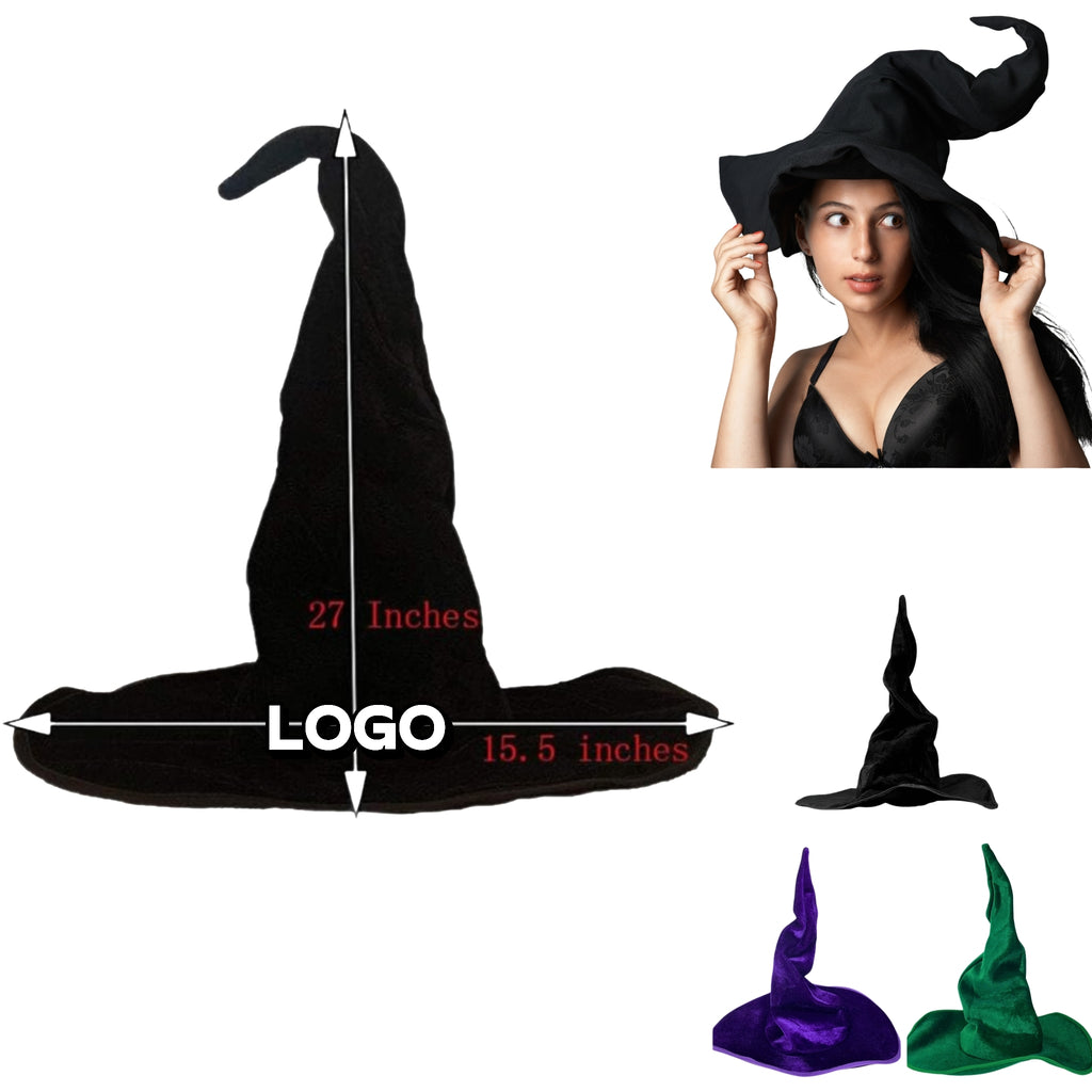 Double Face Velvet Witch Hat Crinkle Halloween Party