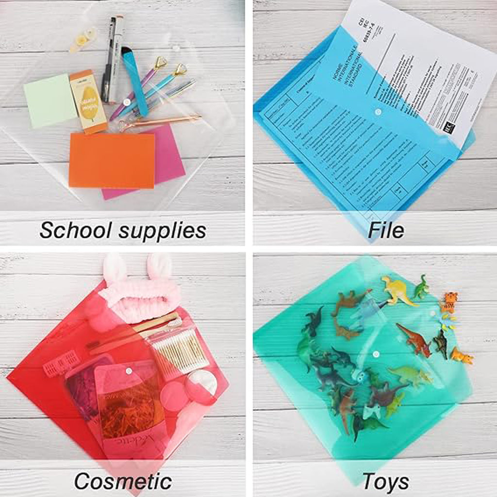 Translucent A4 Snap Button File Bag