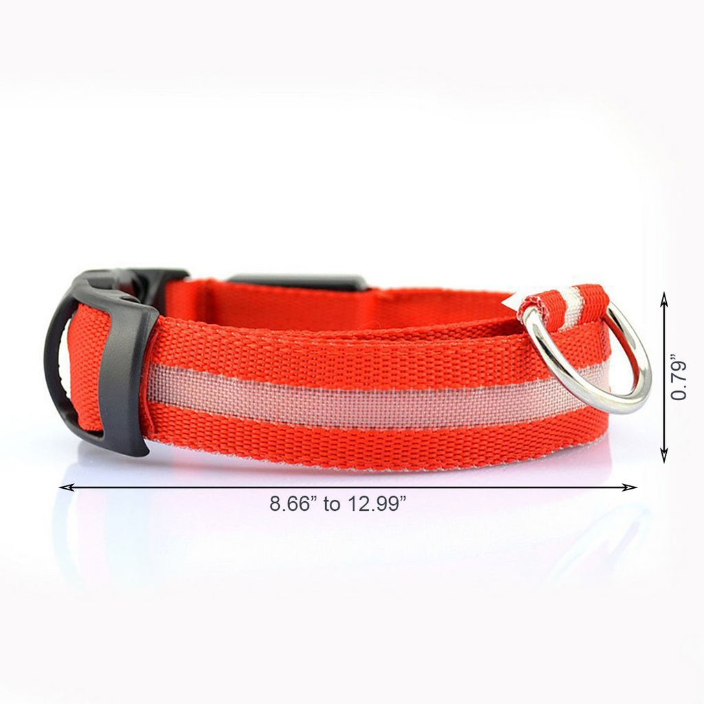 Durable Polyester Adjustable Pet Collar with LED