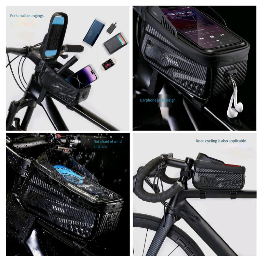 MTB Top Tube Bag EVA Waterproof Touchscreen Trim To Fit