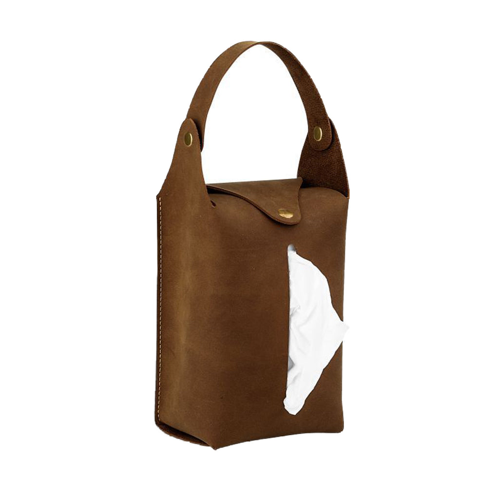 Hanging Leather Tissue Holder