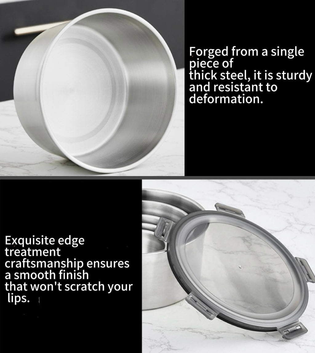 37 Oz 316 Stainless Steel Round Food Storage Container