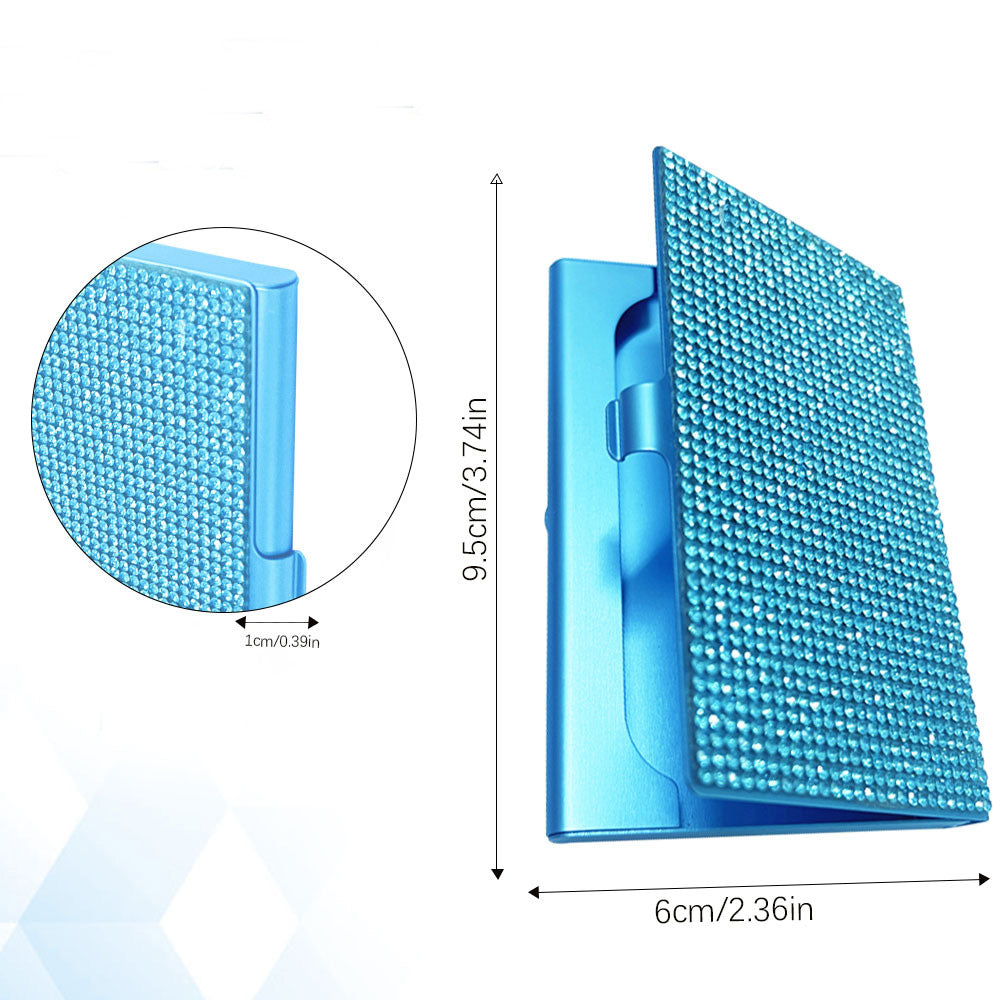Rhinestone Business Card Holder Sticking Diamond Business Card Box