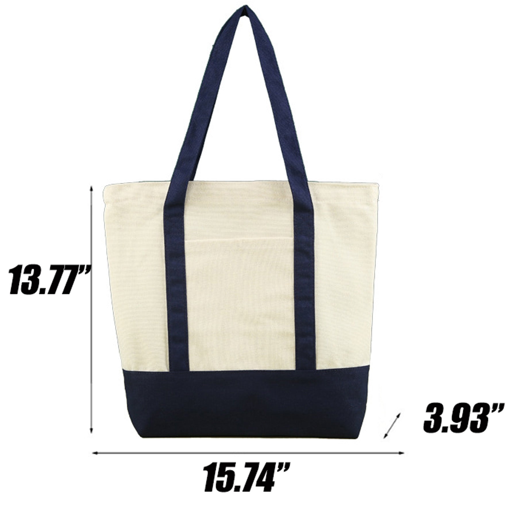 Cotton Canvas Boat Tote With Exterior Pocket